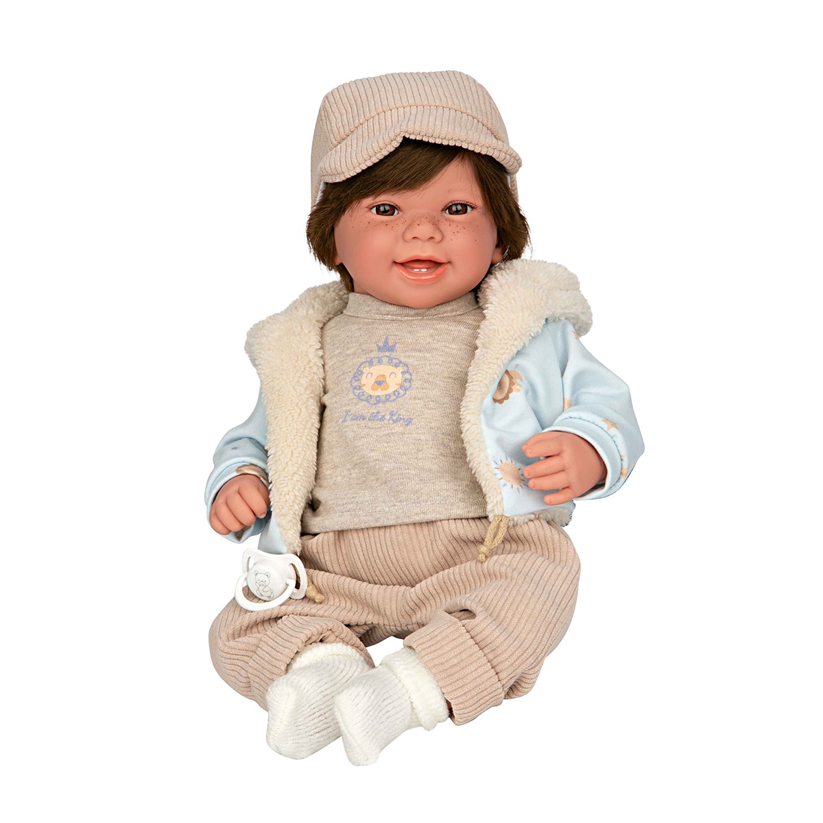 Muñeco Elegance 45 cm Zoe beige con pelo y con mecanismo de risa try me Arias 3
