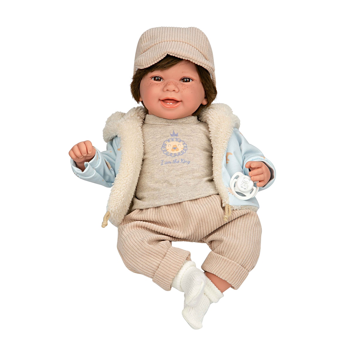 Muñeco Elegance 45 cm Zoe beige con pelo y con mecanismo de risa try me Arias 4