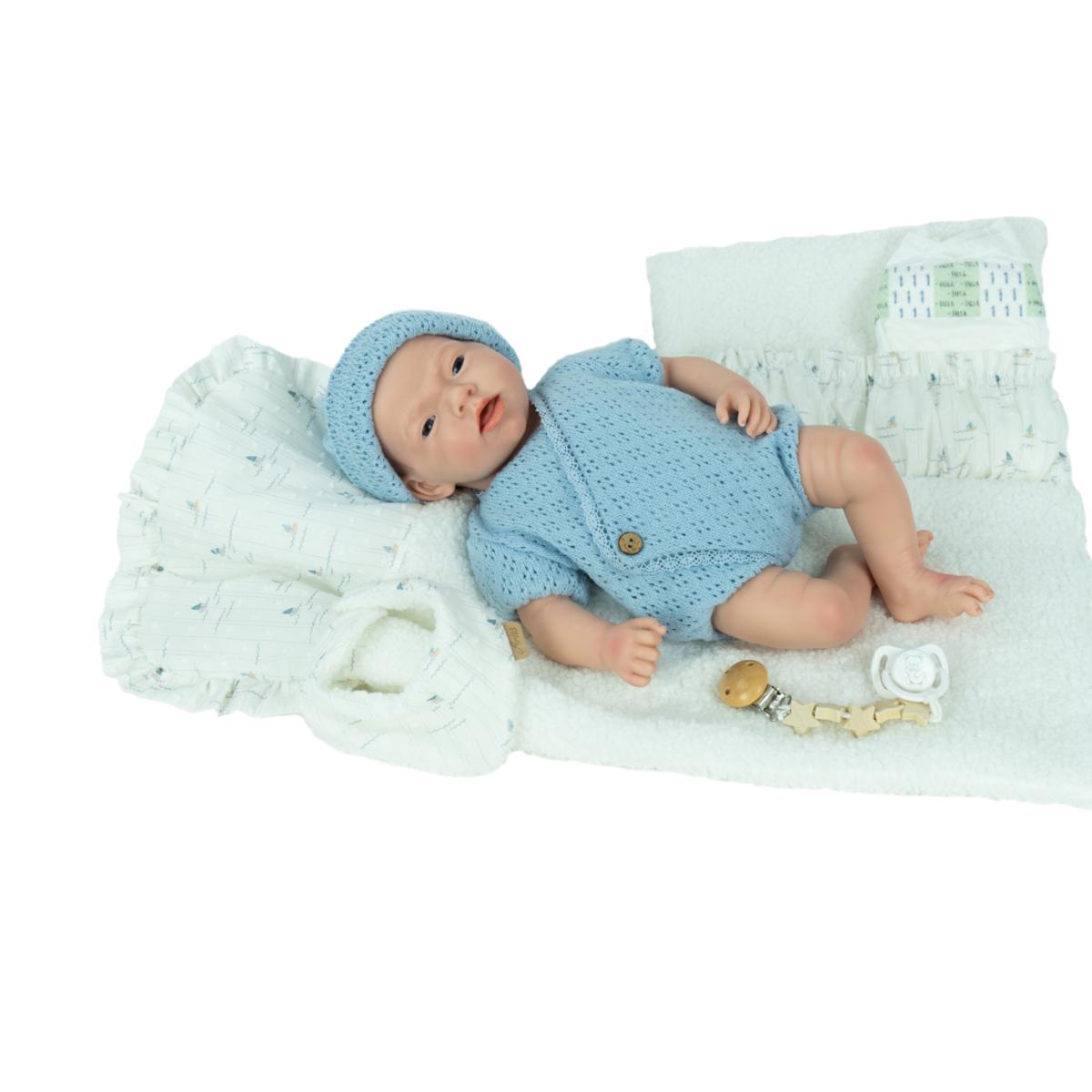 Imagen 0 de Muñeca Real Reborn Aina 40 cm con cambiador y pañuelo babero Spanish Design (Cuerpo Silicona, Sexo Niña) Arias