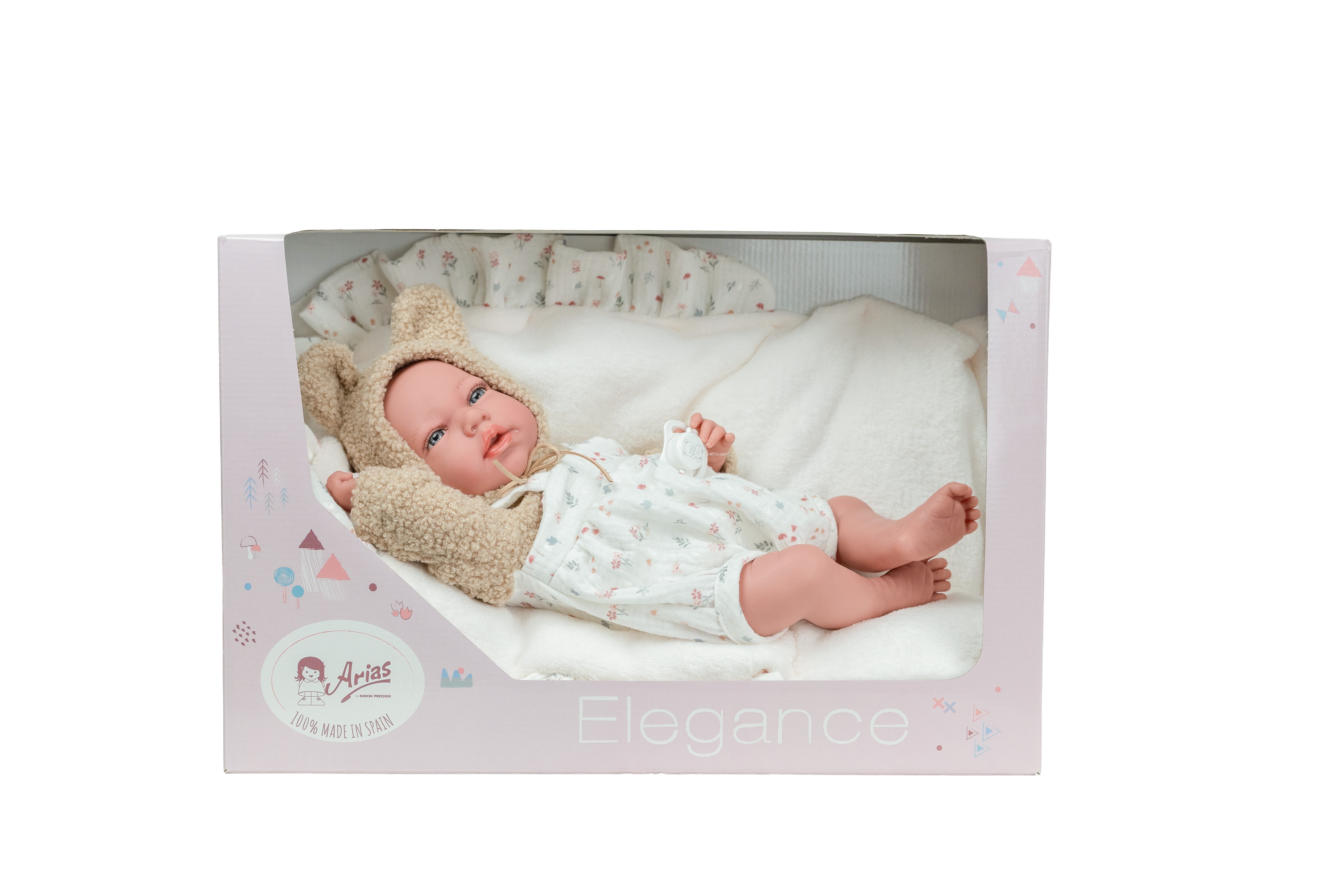 Muñeco Elegance 40 cm Andie beige con cojín Arias 7