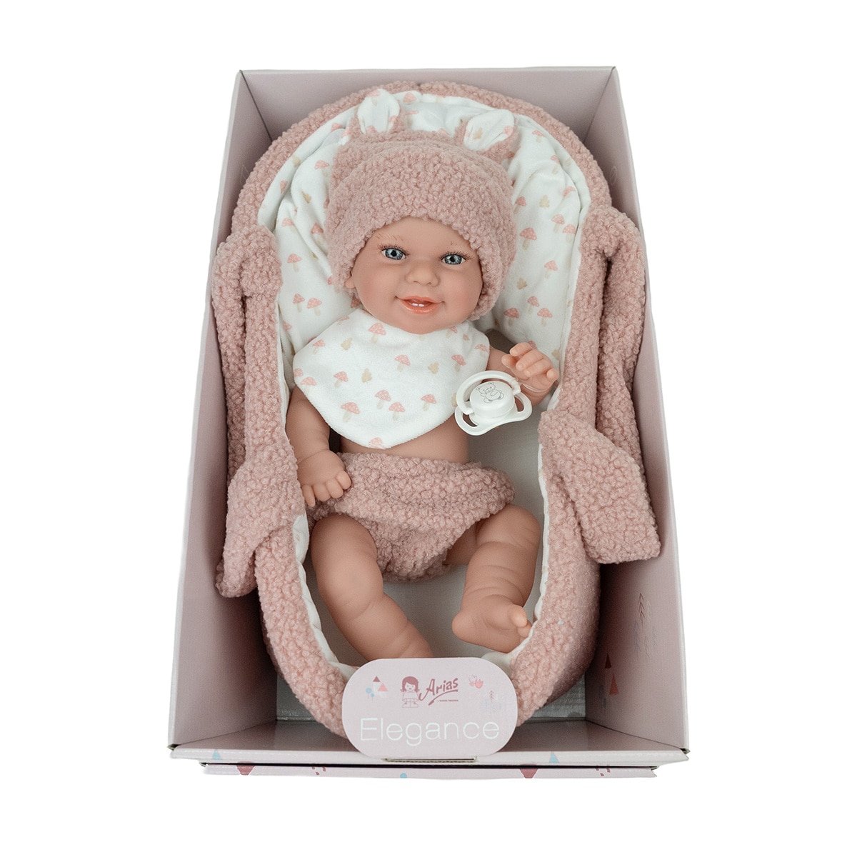 Muñeca Elegance 33 cm Babyto rosa con capazo cuerpo Vinyl Arias 13