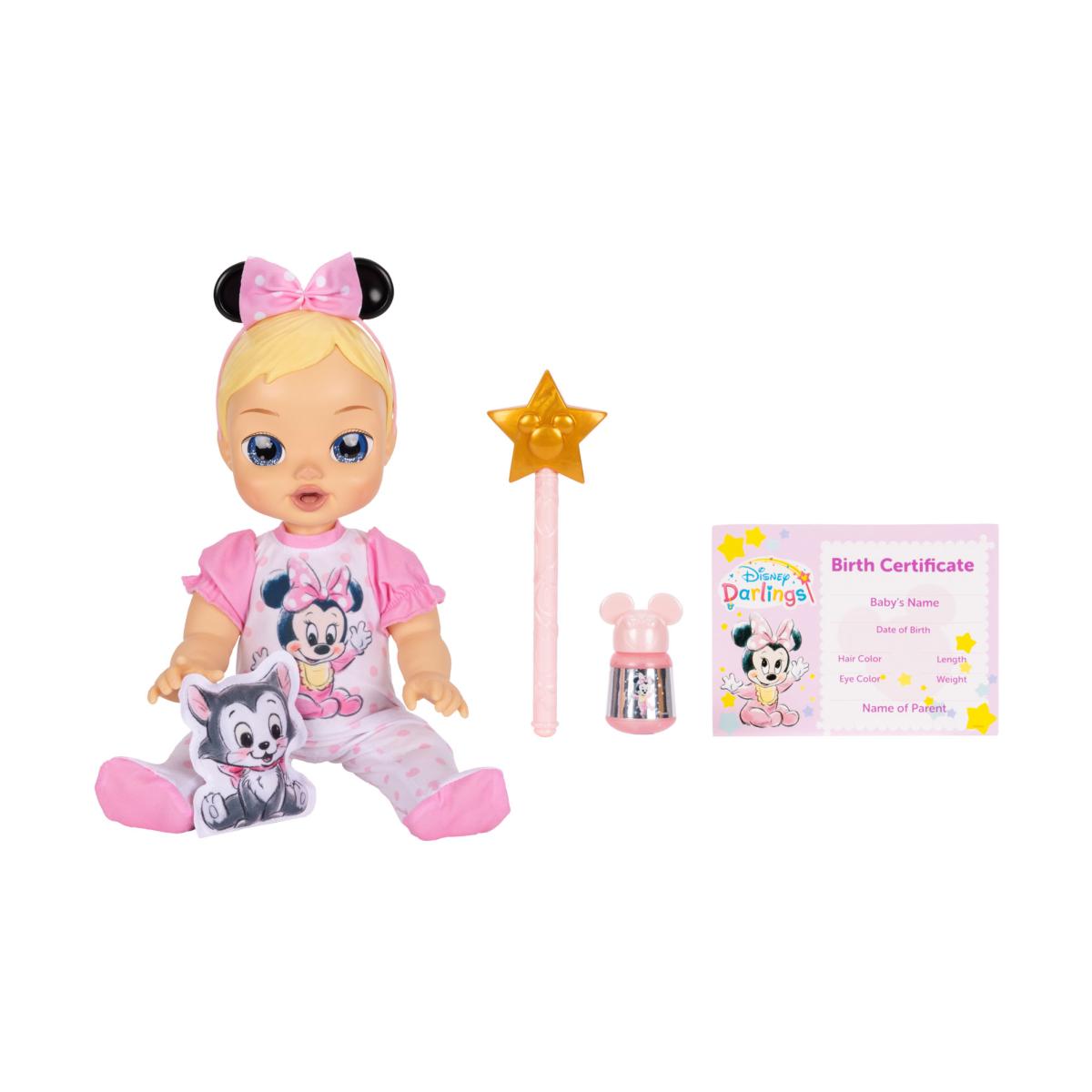 Muñeca Bebé Minnie con funciones interactivas y accesorios incluidos Disney 9