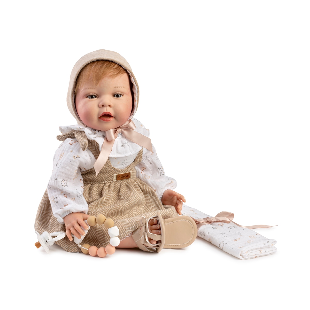 Muñecas Guca - Muñeca Reborn Ginebra con Chupete y Muselina Muñecas Guca