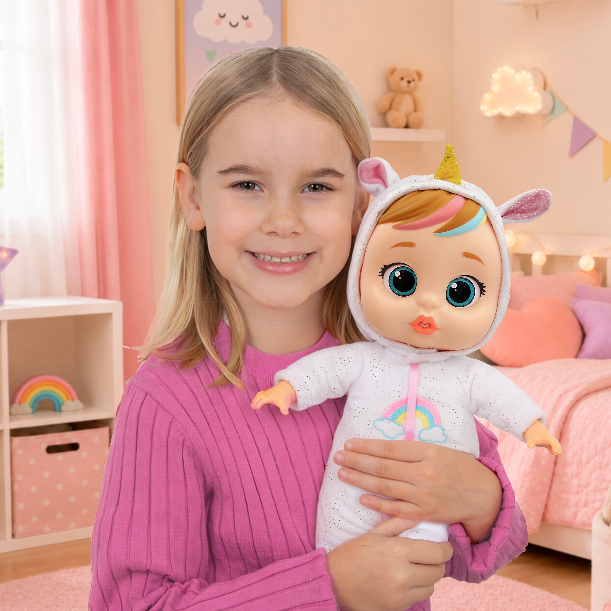 Imagen 6 de Muñeca Bebes Llorones Real Love Dreamy incluye Biberón y un Chupete Imc Toys