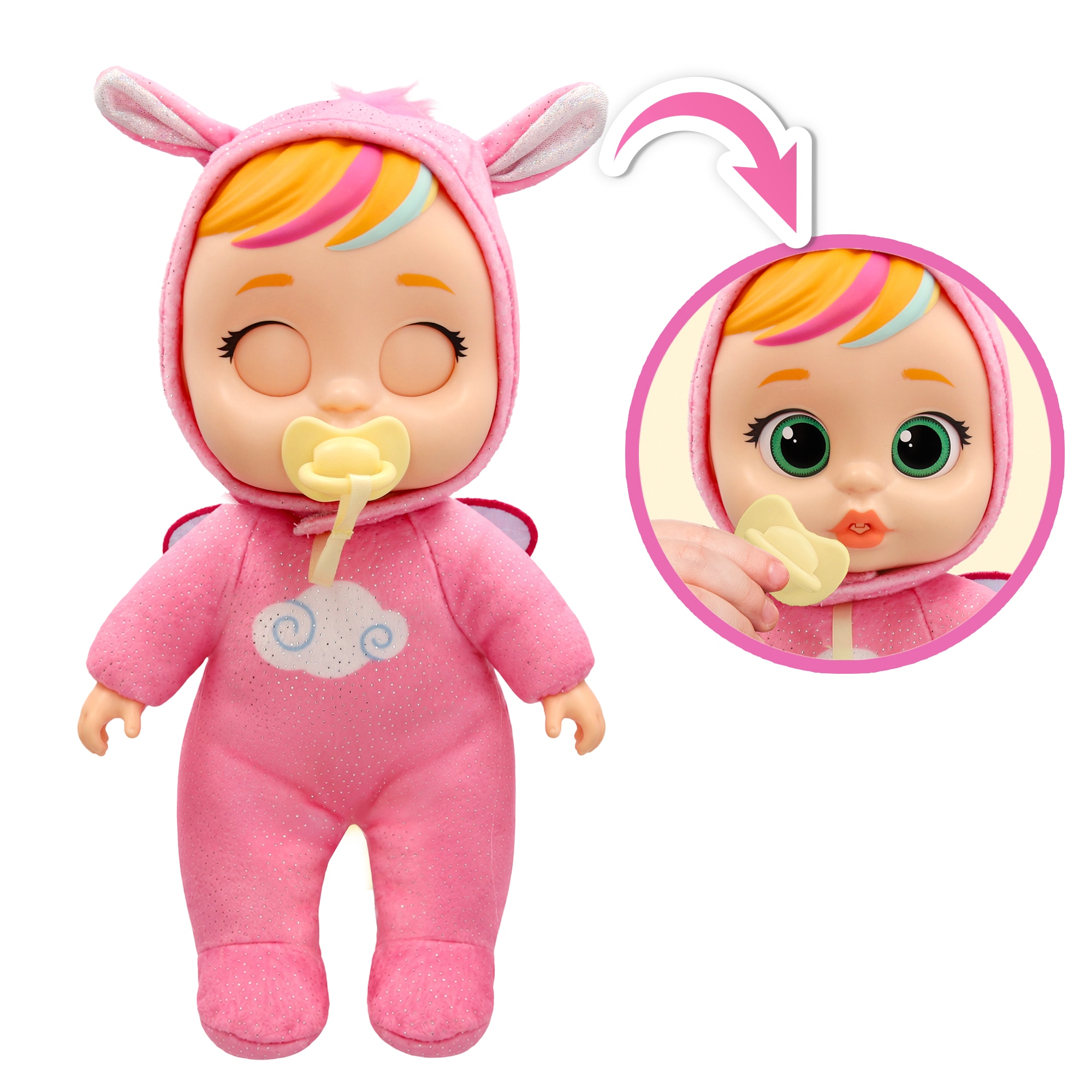 Muñeca Bebes Llorones Real Love Hannah incluye Biberón y un Chupete Imc Toys 2