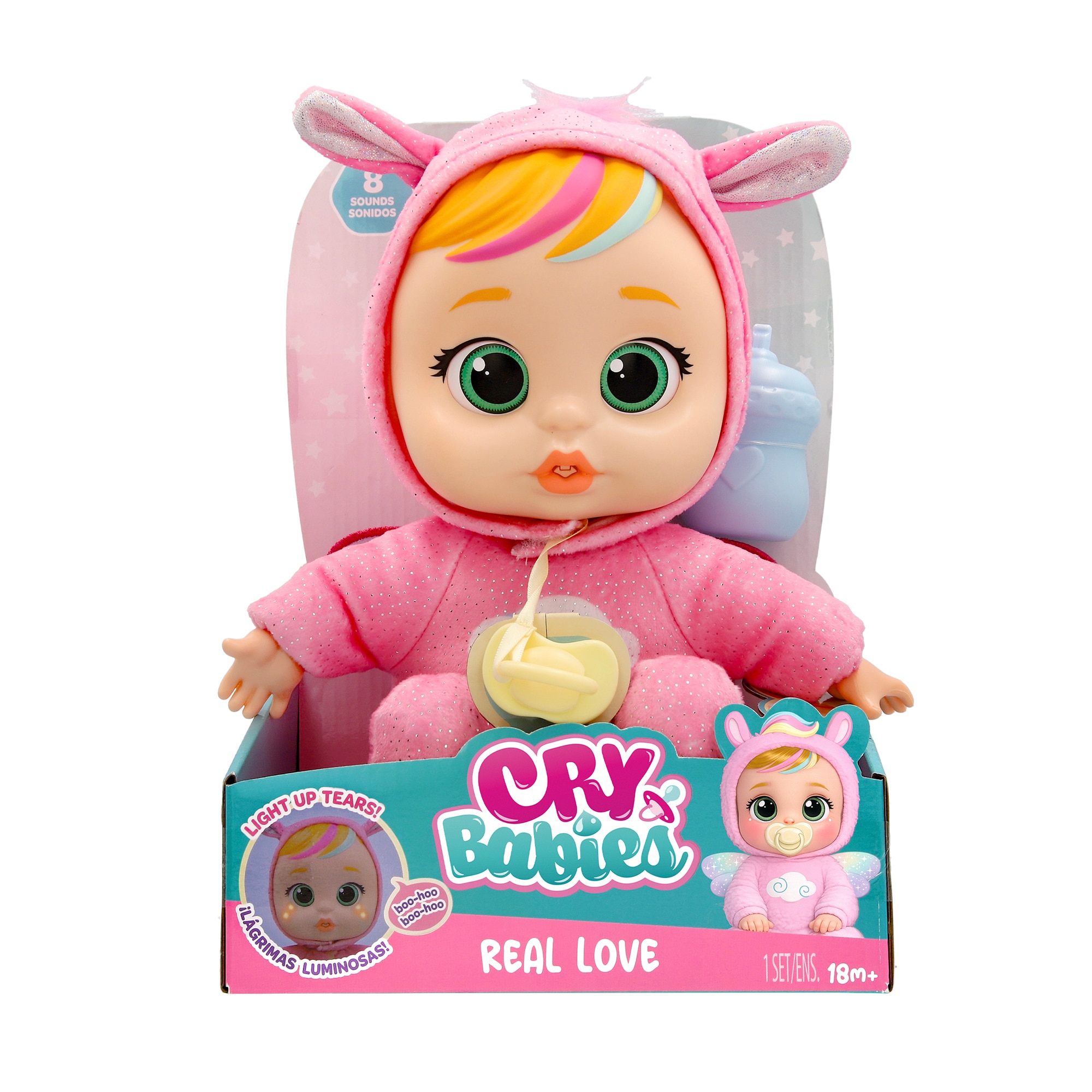 Muñeca Bebes Llorones Real Love Hannah incluye Biberón y un Chupete Imc Toys 5