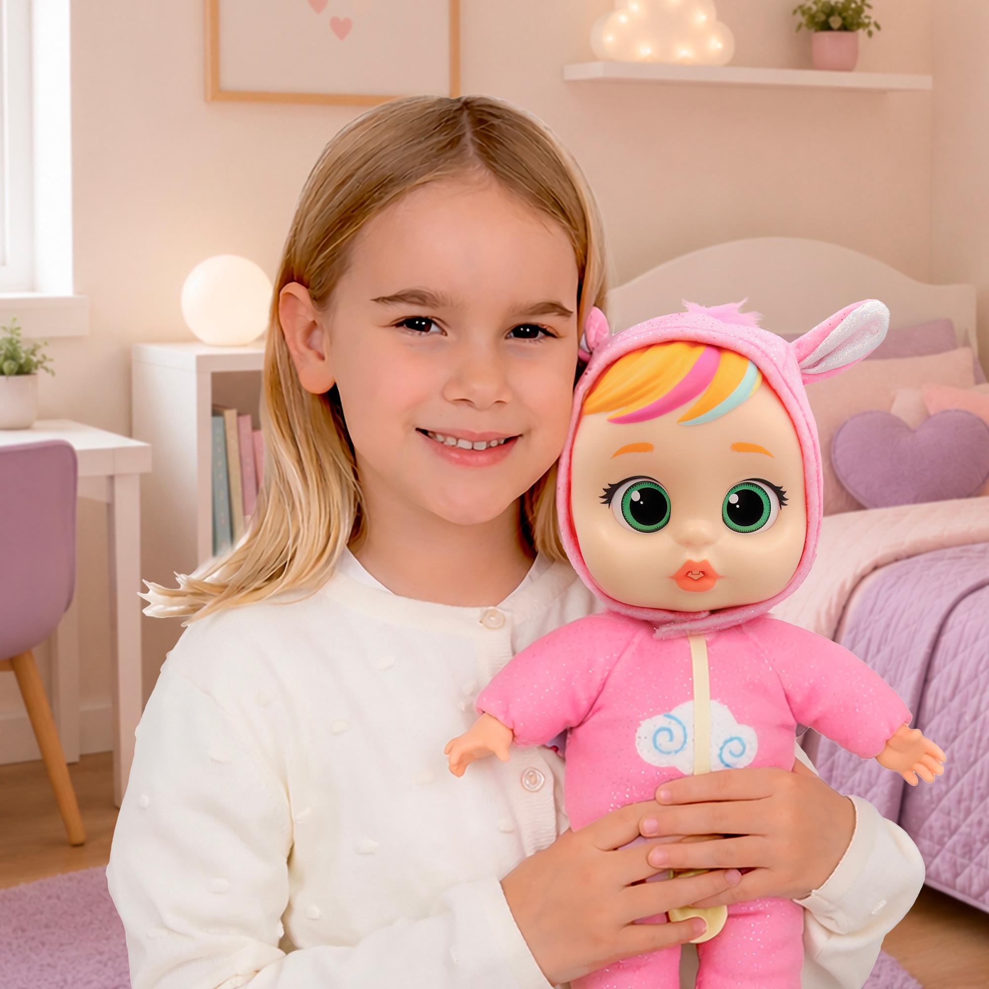 Muñeca Bebes Llorones Real Love Hannah incluye Biberón y un Chupete Imc Toys 6
