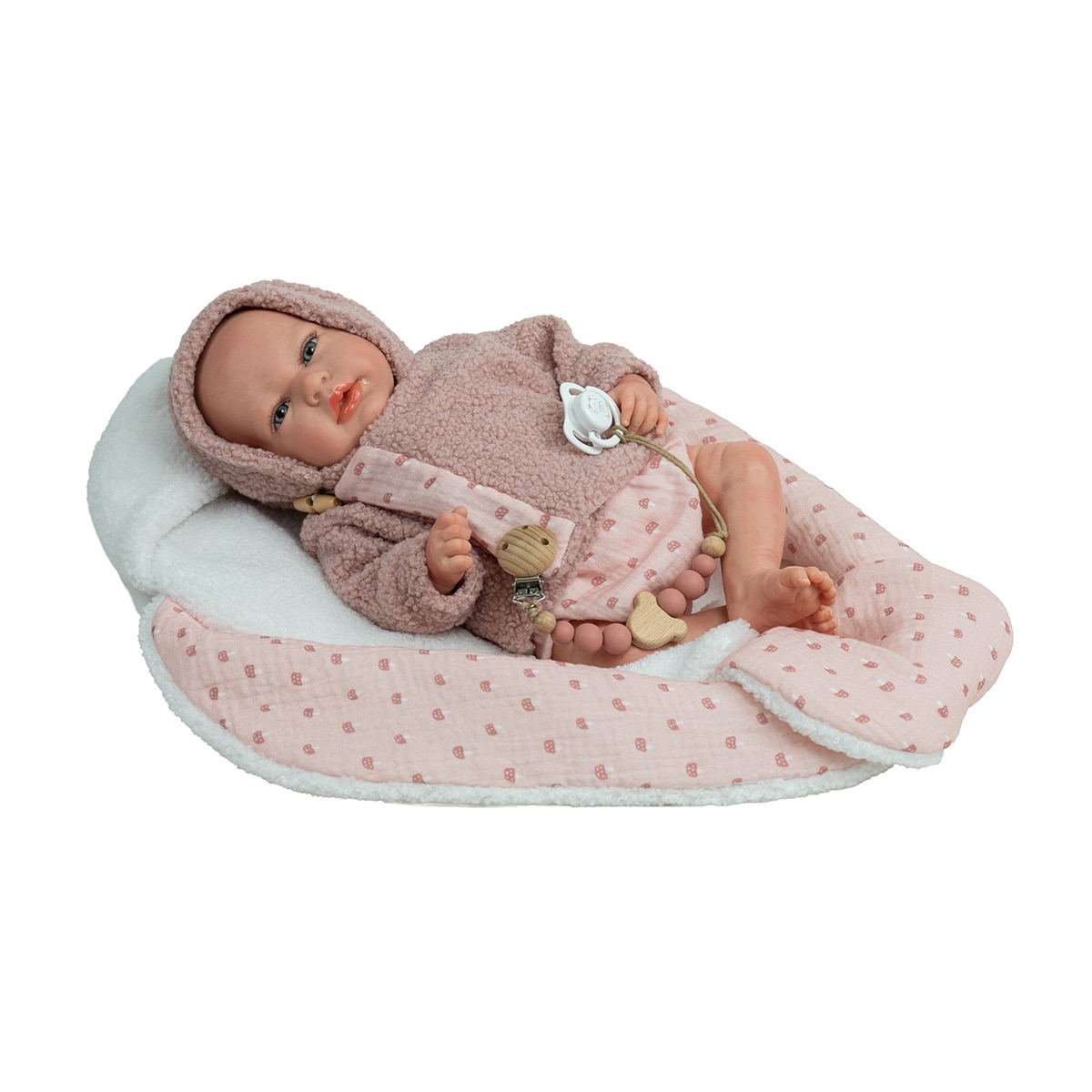Imagen 0 de Muñeco bebés Reborn 40 Cm Luna con manta Nido, chupete, chupetero, pañal, Libro de familia y certificado de autenticidad Arias