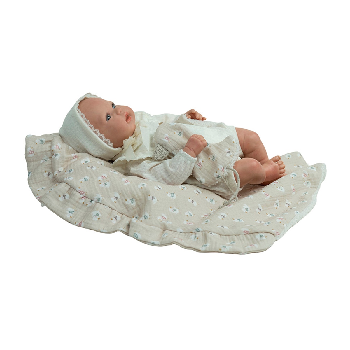 Muñeco bebés Reborn 45 Cm Camila Beige con manta y Dou Dou, chupete, chupetero, pañal, Libro de Familia y Certificado de Atenticidad Arias 5
