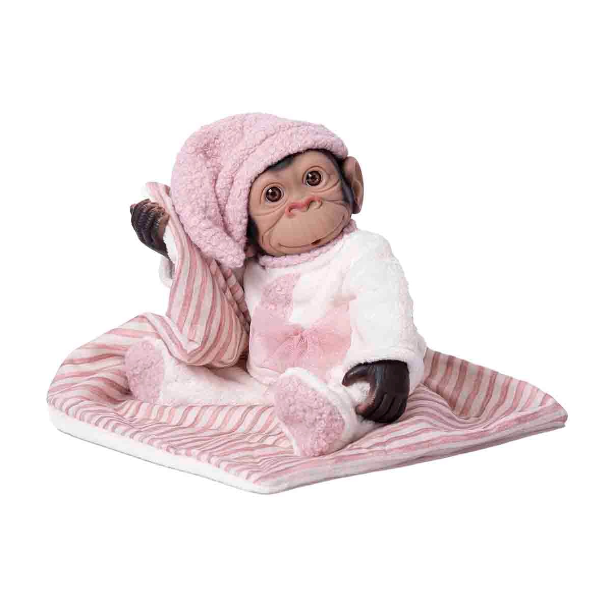 Imagen 0 de Muñeco Mono Reborn con Pijama y Manta Incluye Chupete de Rosatoys
