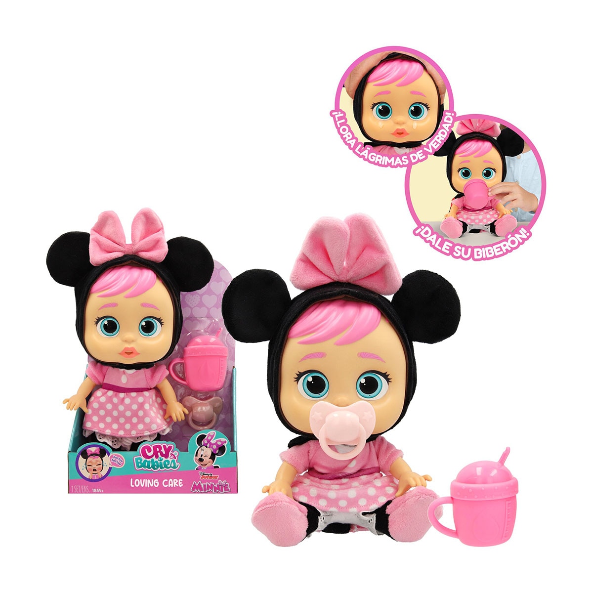 Muñeca Bebés Llorones Loving Care Disney Minnie New Face. Incluye 3 Accesorios 2