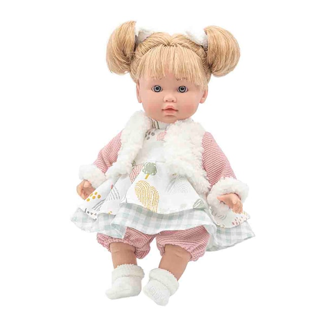 Muñeca Lara Habladora Vestido invierno Rosa Toys