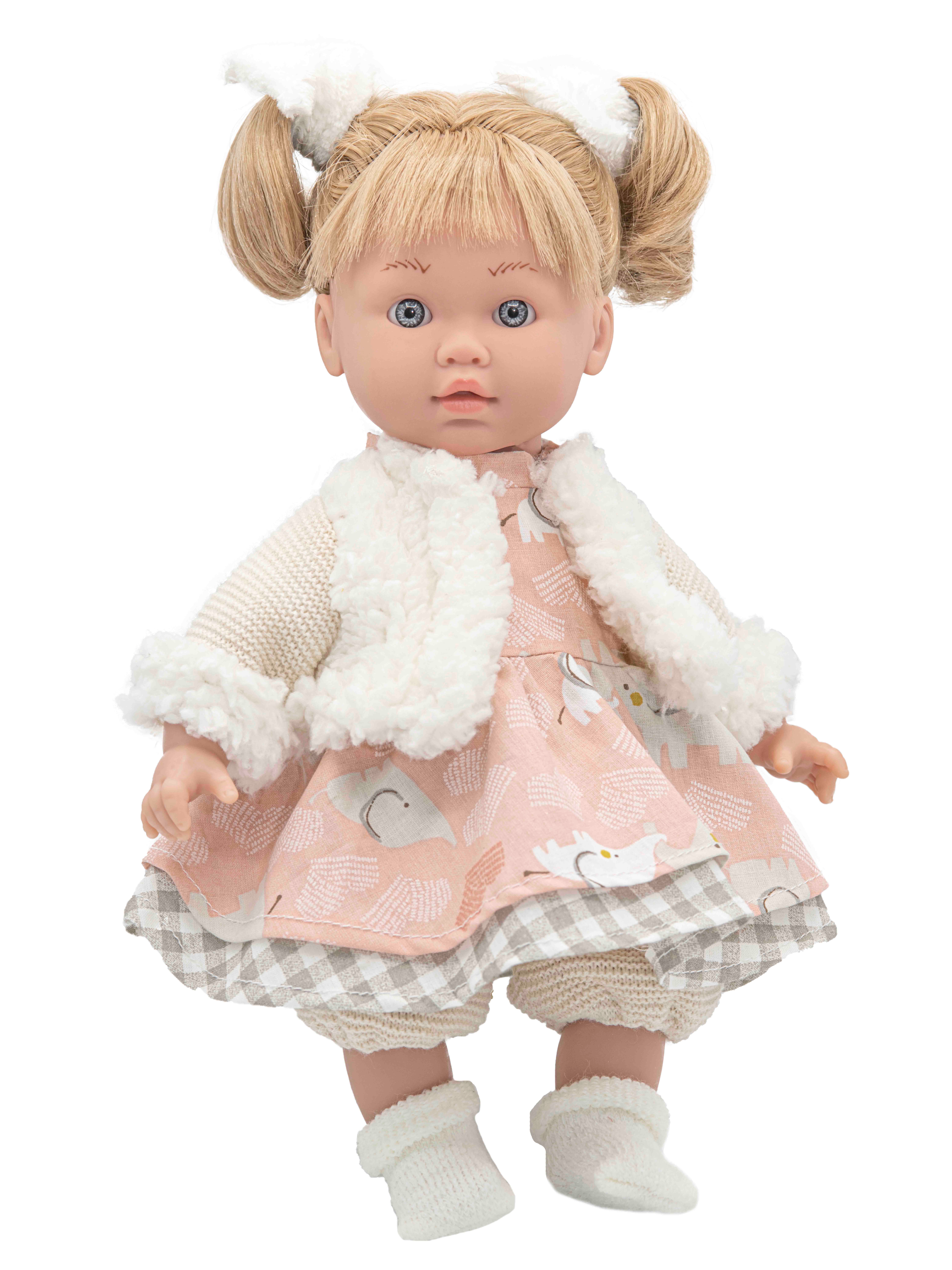 Muñeca Lara Habladora Vestido invierno Rosa Toys 2