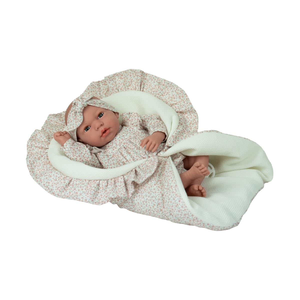 Imagen 0 de Muñeca Elegance 40 cm Andie rosa con manta con ojos durmientes y lloro magnético Arias