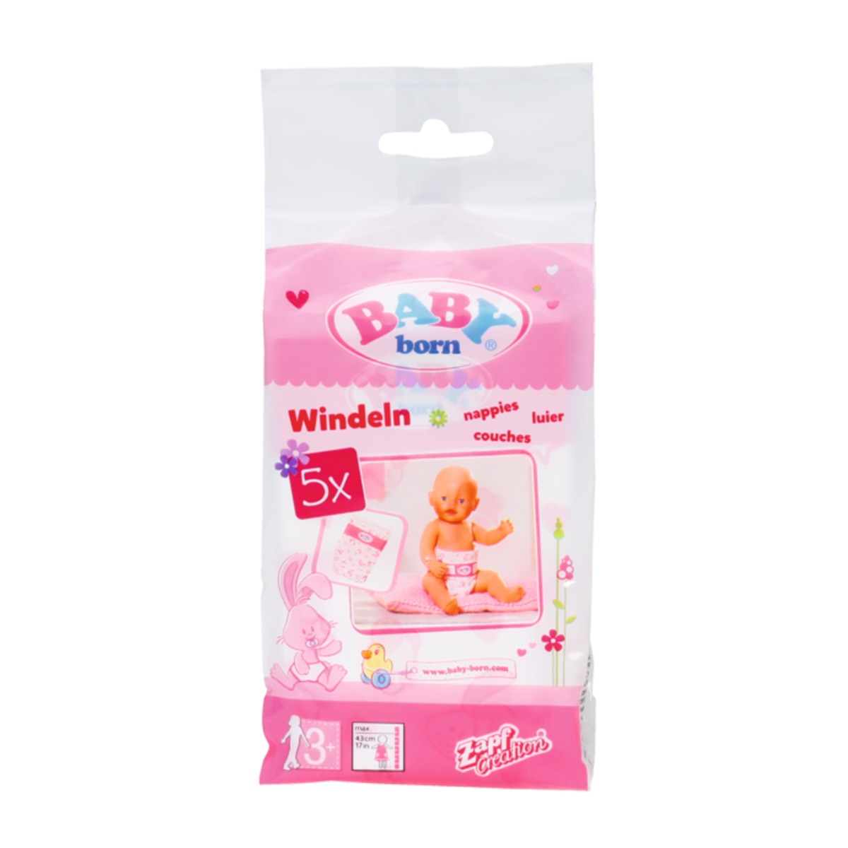 Accesorio para muñeca bebé pack de 5 pañales Baby Born 1