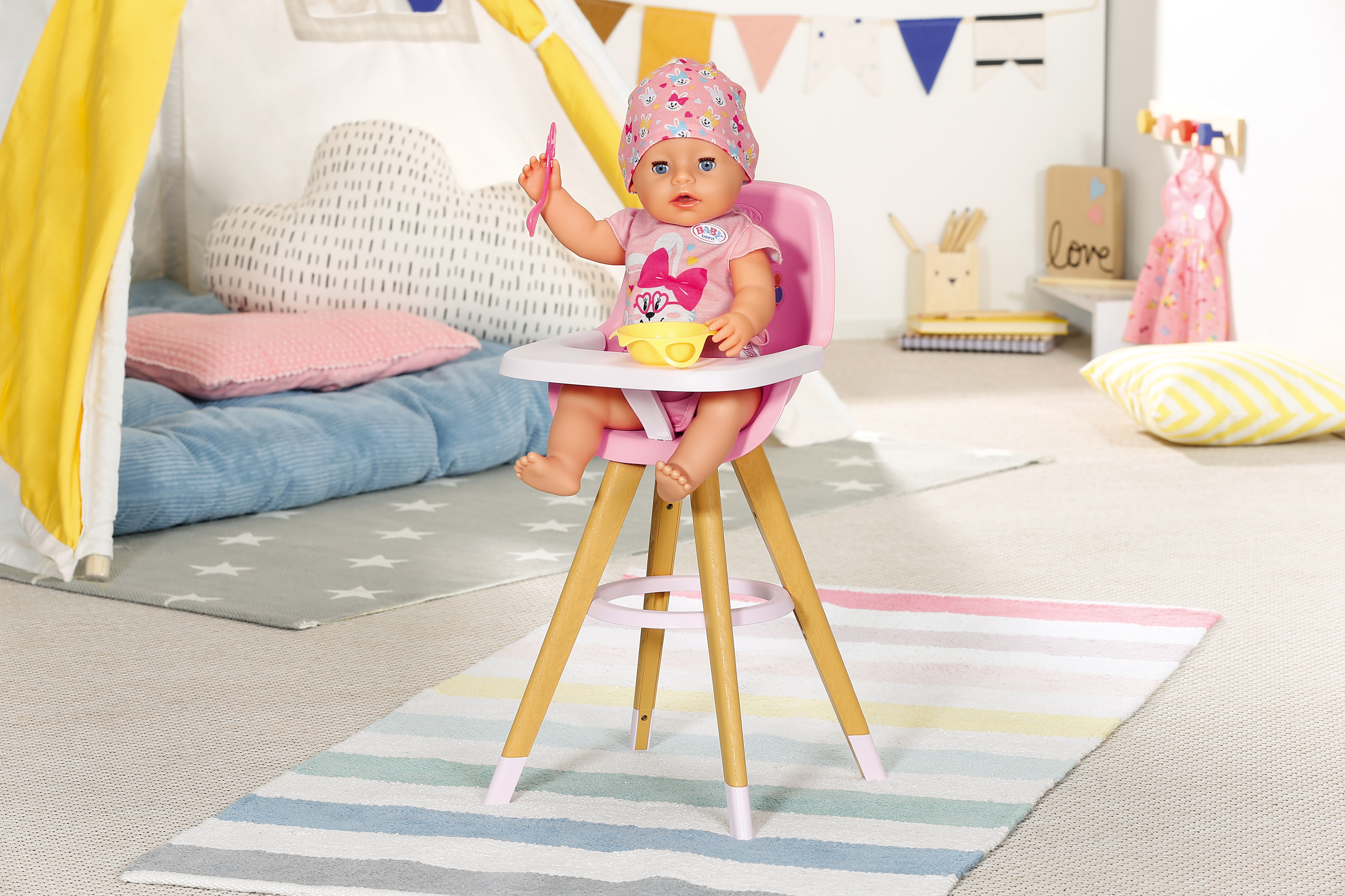 Accesorio para muñecas bebé Silla alta Trona infantil Baby Born 2