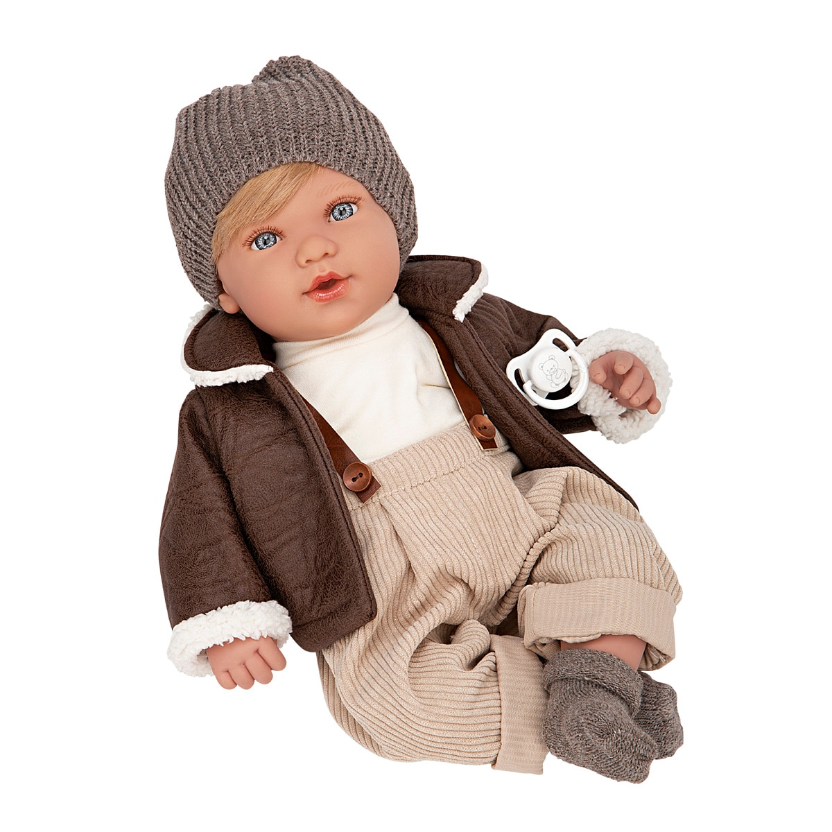 Imagen 0 de Muñeco Elegance 45 Cm Irio Marrón Con Mecanismo 14 Sonidos (Magnetico Y Try Me)