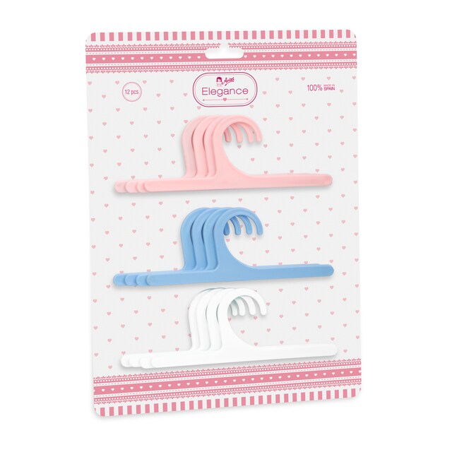 Set Perchas 4 Rosa, 4 Azul, 4 Blanca ( 12 Unidades)