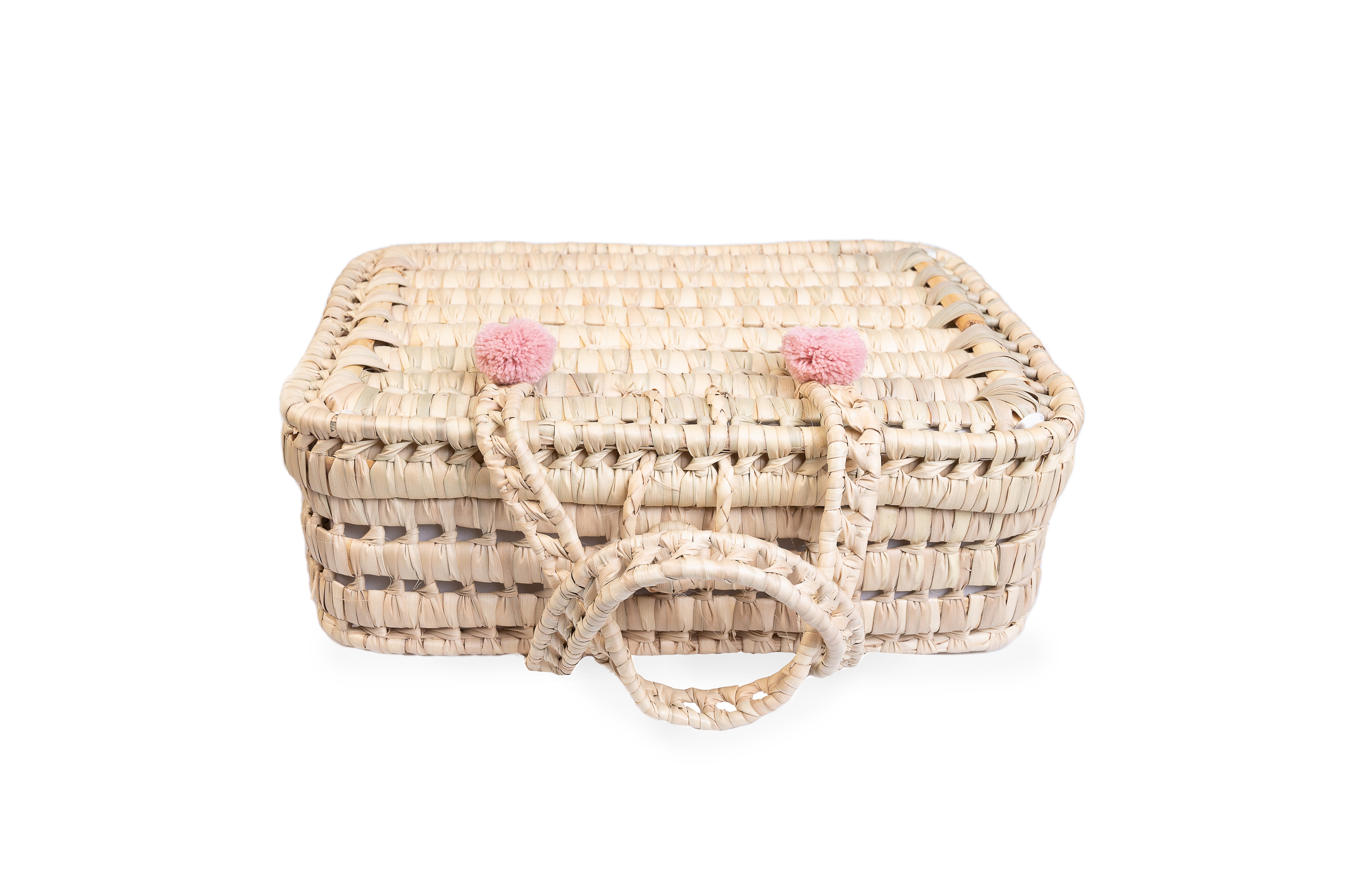 Canastilla/Maleta de Palma flores y vichy Muñecas Antonio Juan 3
