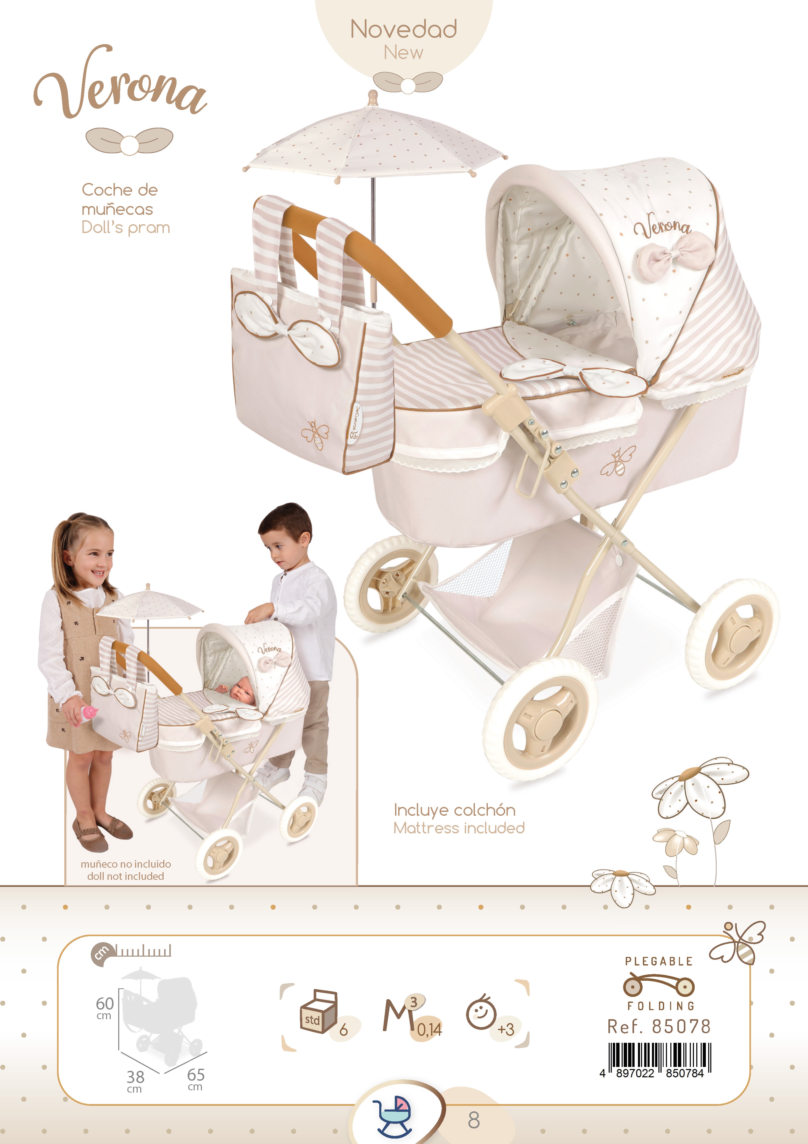 Coche de muñecas plegable DeCuevas Toys 7