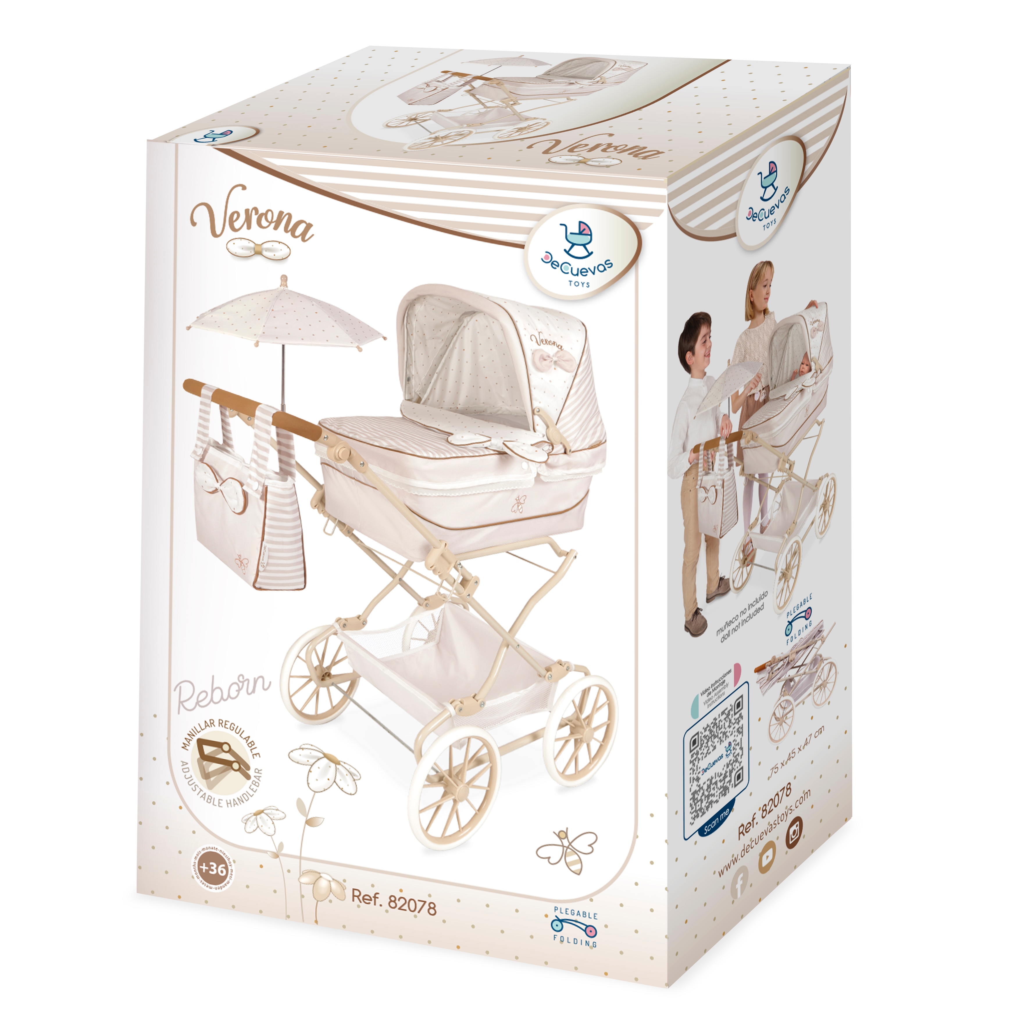 Coche de muñecas plegable reborn Verona DeCuevas Toys 8