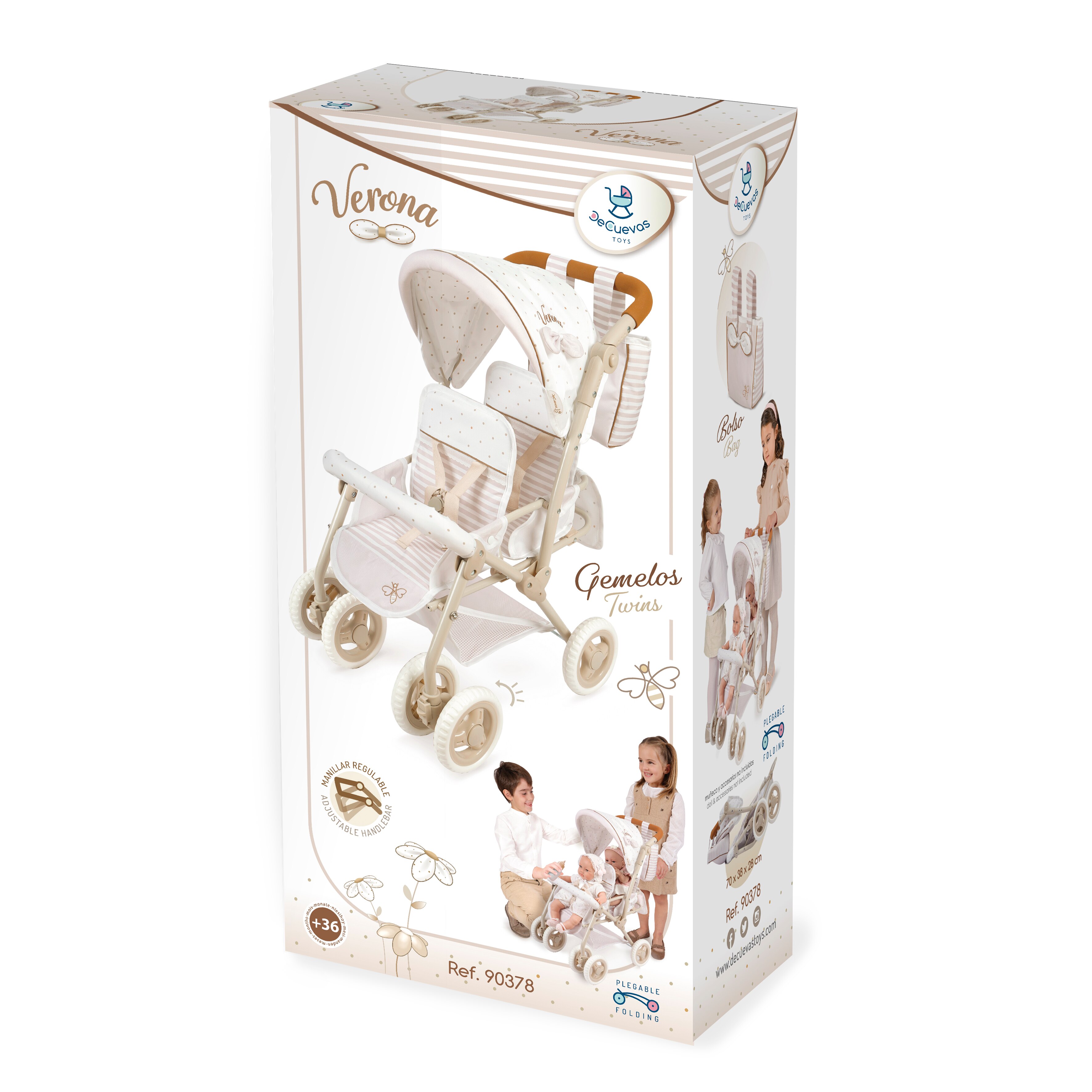 Silla muñecas gemelar plegable Verona DeCuevas Toys 2