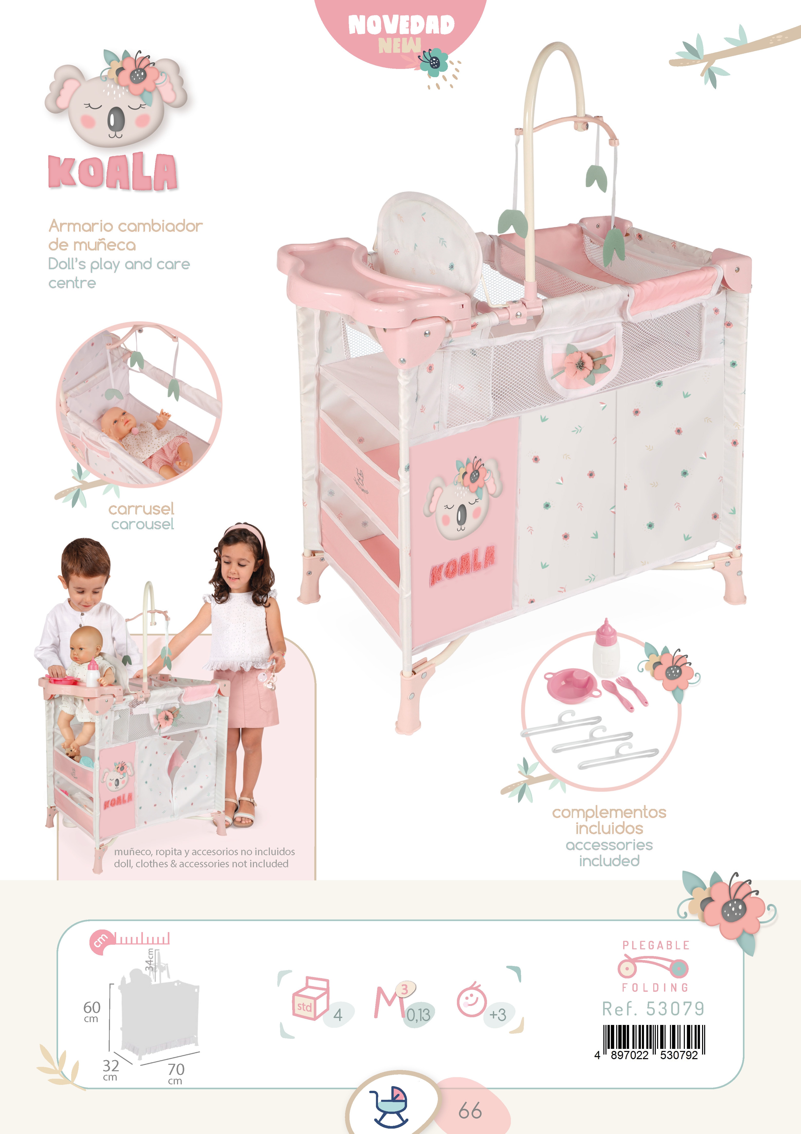 Armario cambiador de muñecas plegable Koala DeCuevas Toys 5