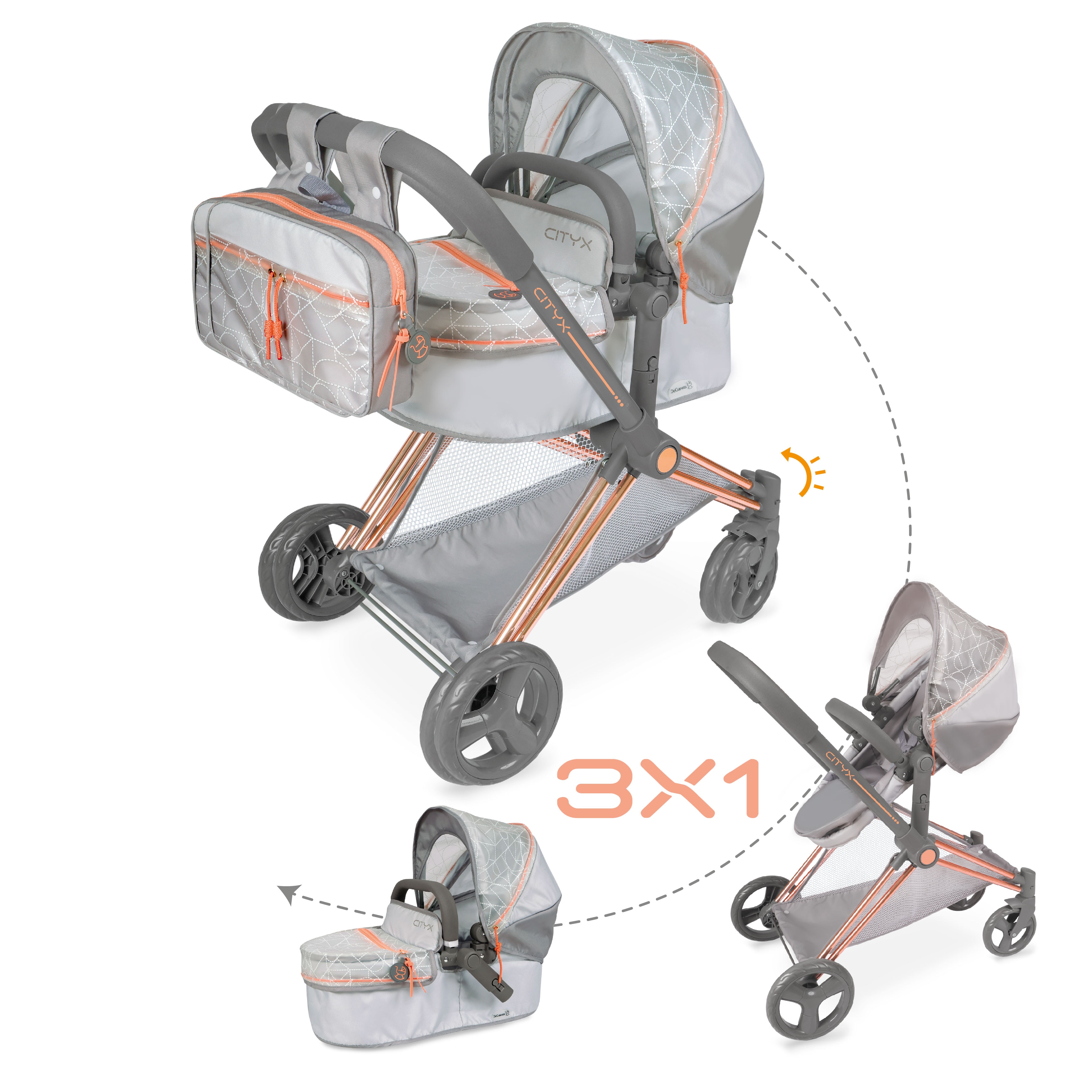 Coche de muñecas 3 x 1 plegable DeCuevas Toys 8