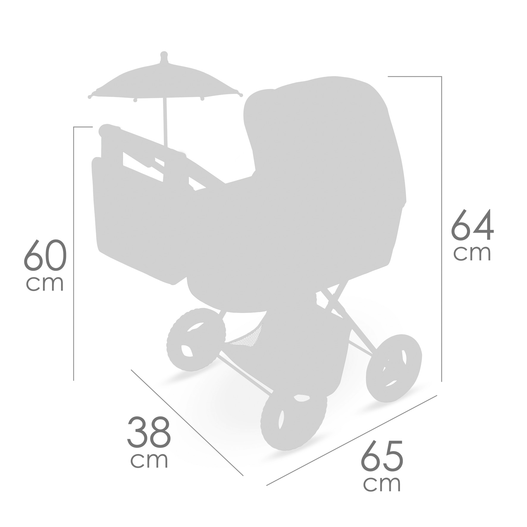 Coche de muñecas plegable con sombrilla Capriccio DeCuevas Toys 6