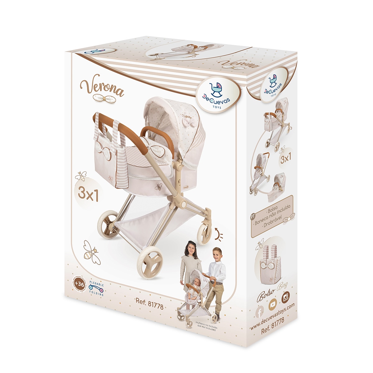 Coche de muñecas 3x1 plegable Verona DeCuevas Toys 9