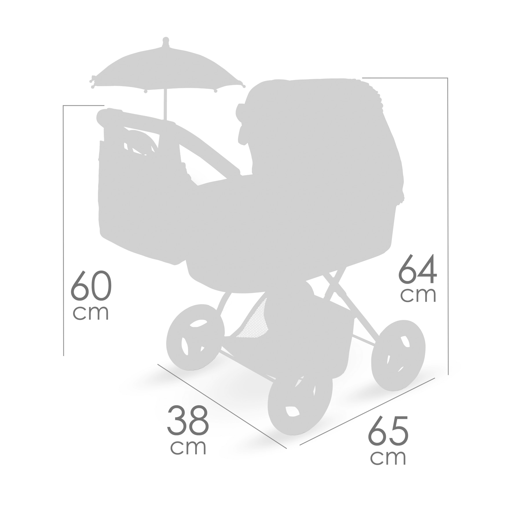 Coche de muñecas Plegable Con Sombrilla Sophie Decuevas Toys 7