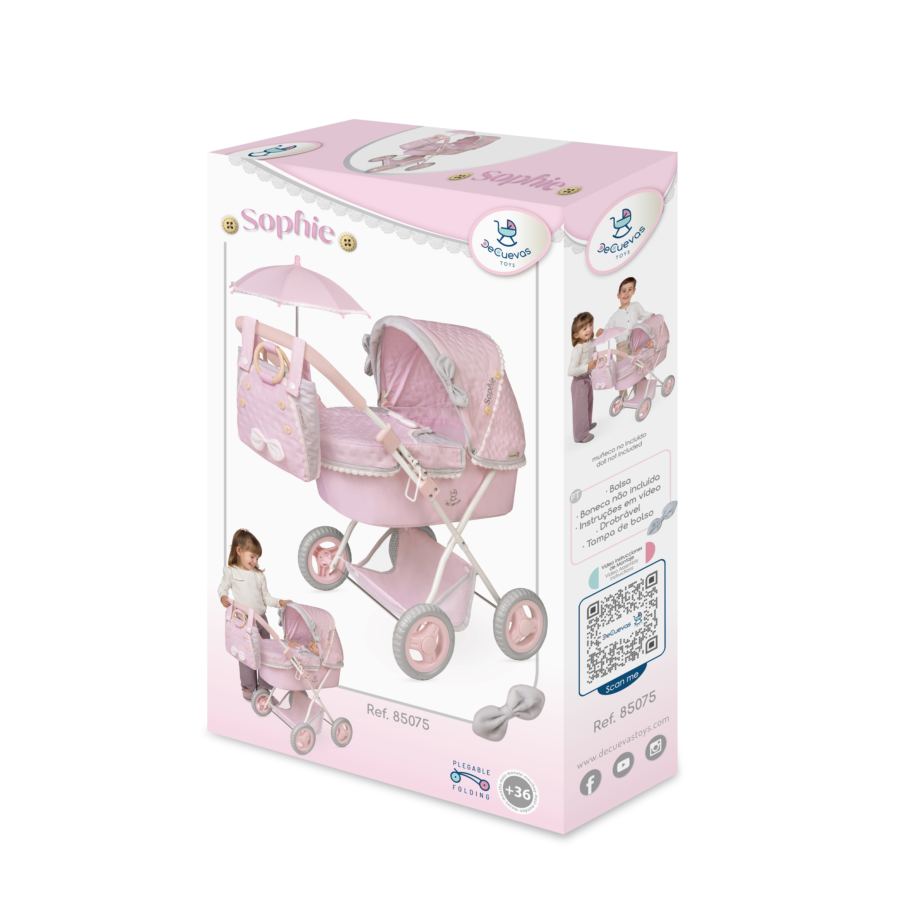 Coche de muñecas Plegable Con Sombrilla Sophie Decuevas Toys 10