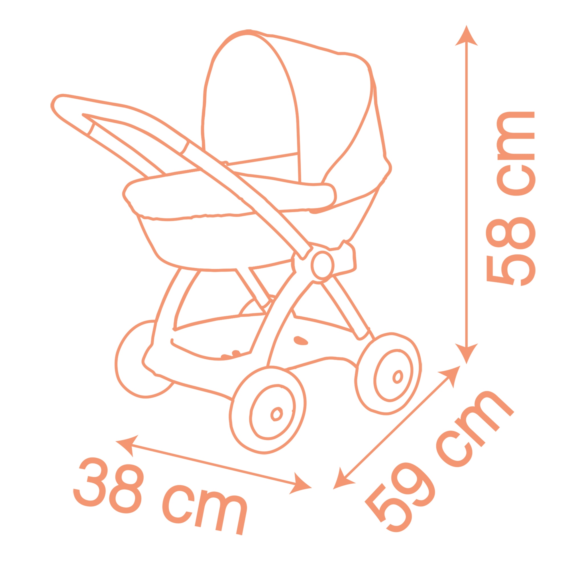 Carro para muñecas Prop Pram Smoby Picó Simba 8