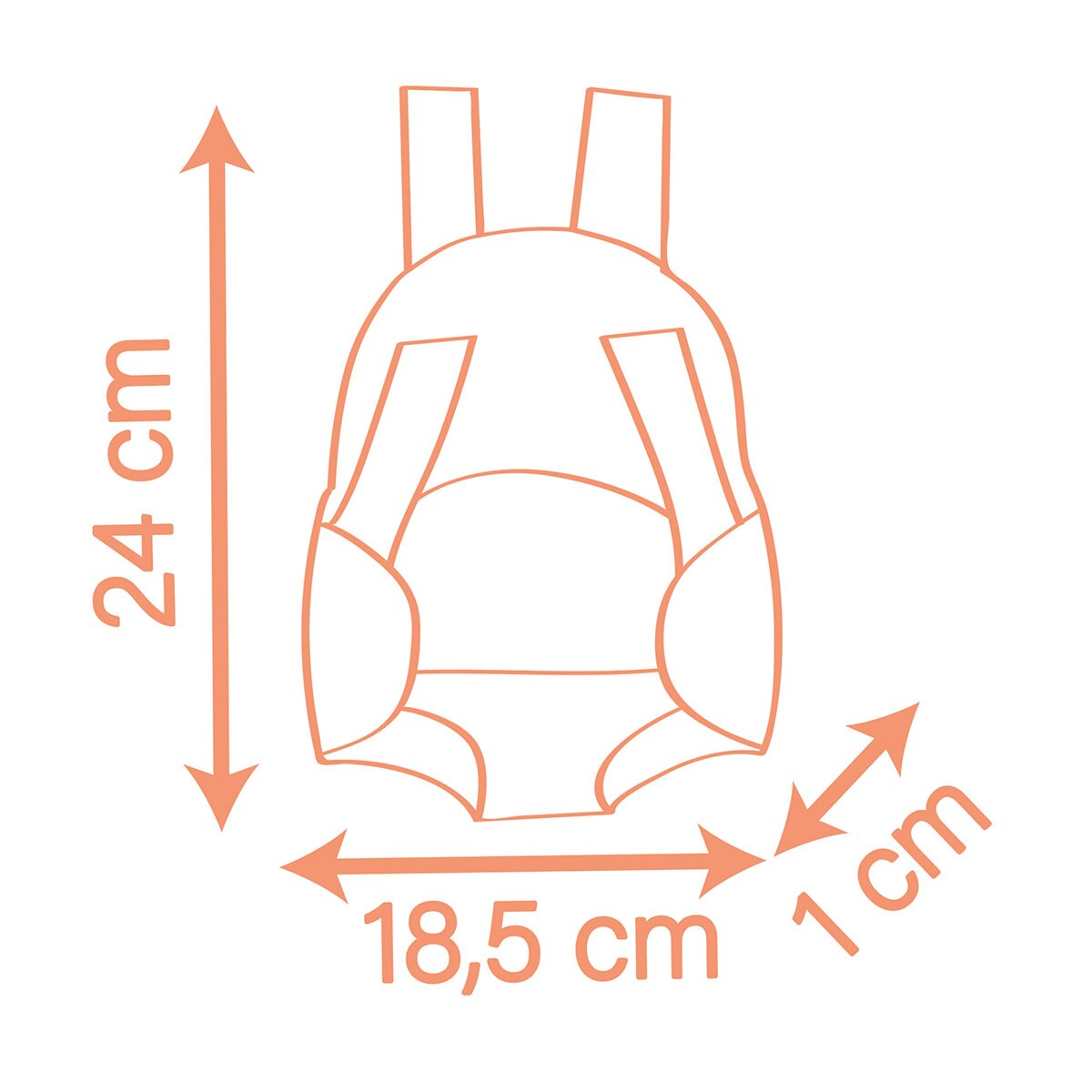 Mochila portabebés para muñeco bebé de hasta 42cm y 2 correas ajustables Smoby 5