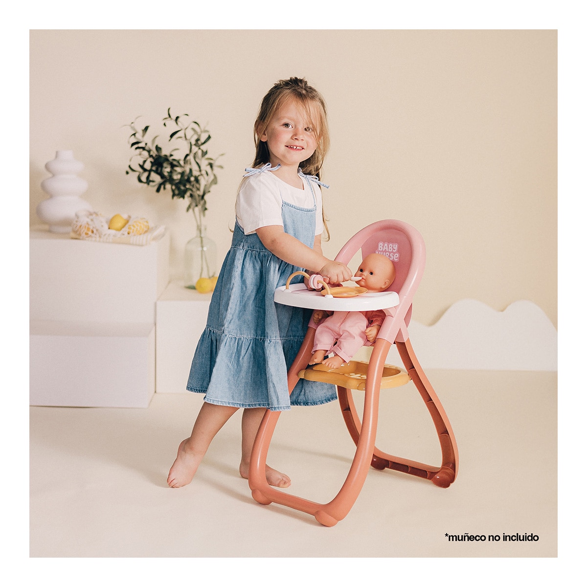 Trona Baby Nurse con 2 accesorios para muñecos de hasta 42 cm Smoby 5