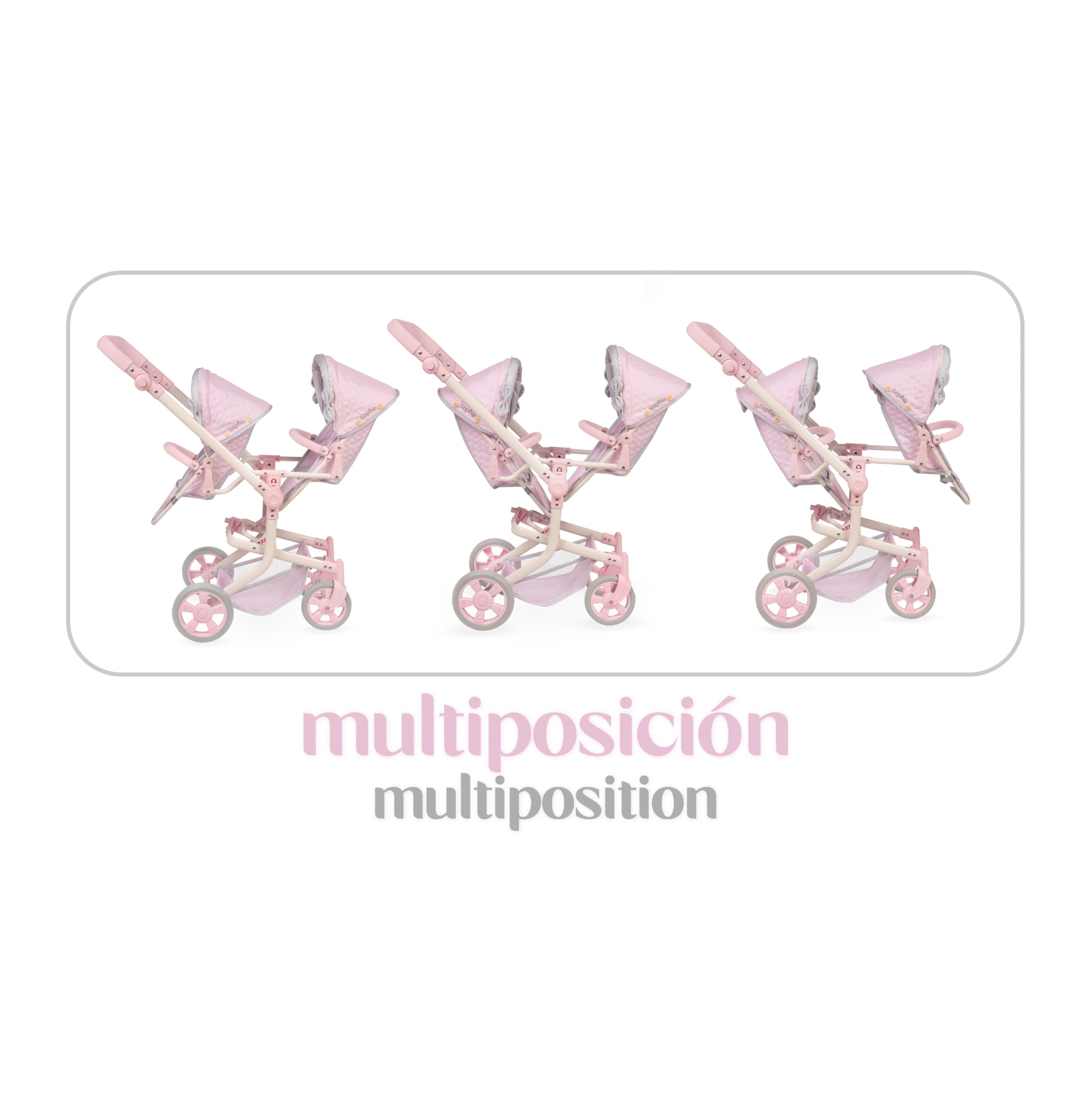 Accesorio de muñecas, Silla gemelar de muñecas, multiposicion y plegable Sophie DeCuevas Toys 7