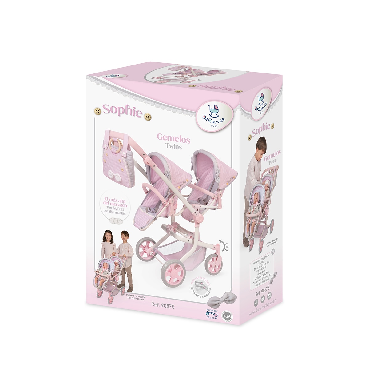Accesorio de muñecas, Silla gemelar de muñecas, multiposicion y plegable Sophie DeCuevas Toys 11
