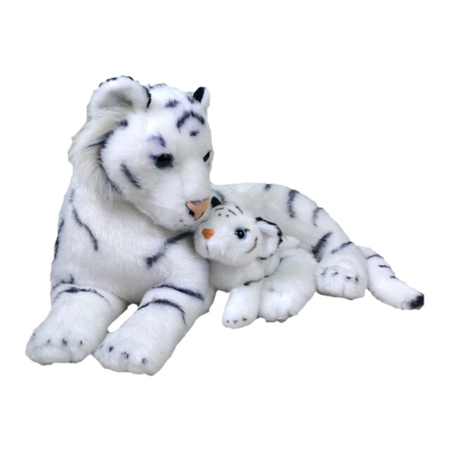 Peluche Mamá y Bebé Tigres Blancos