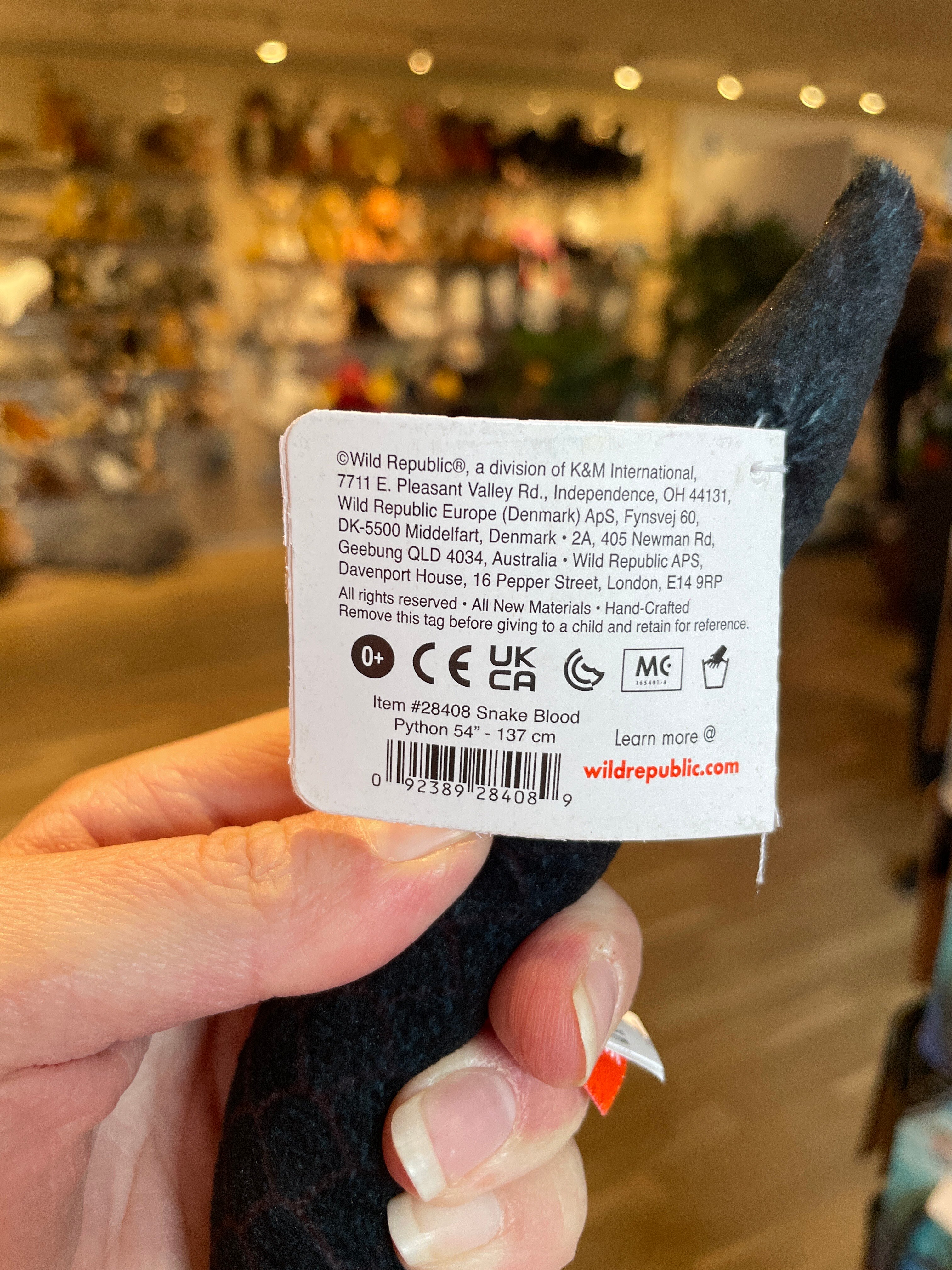 Peluche Snake Blood Python WILD REPUBLIC 2