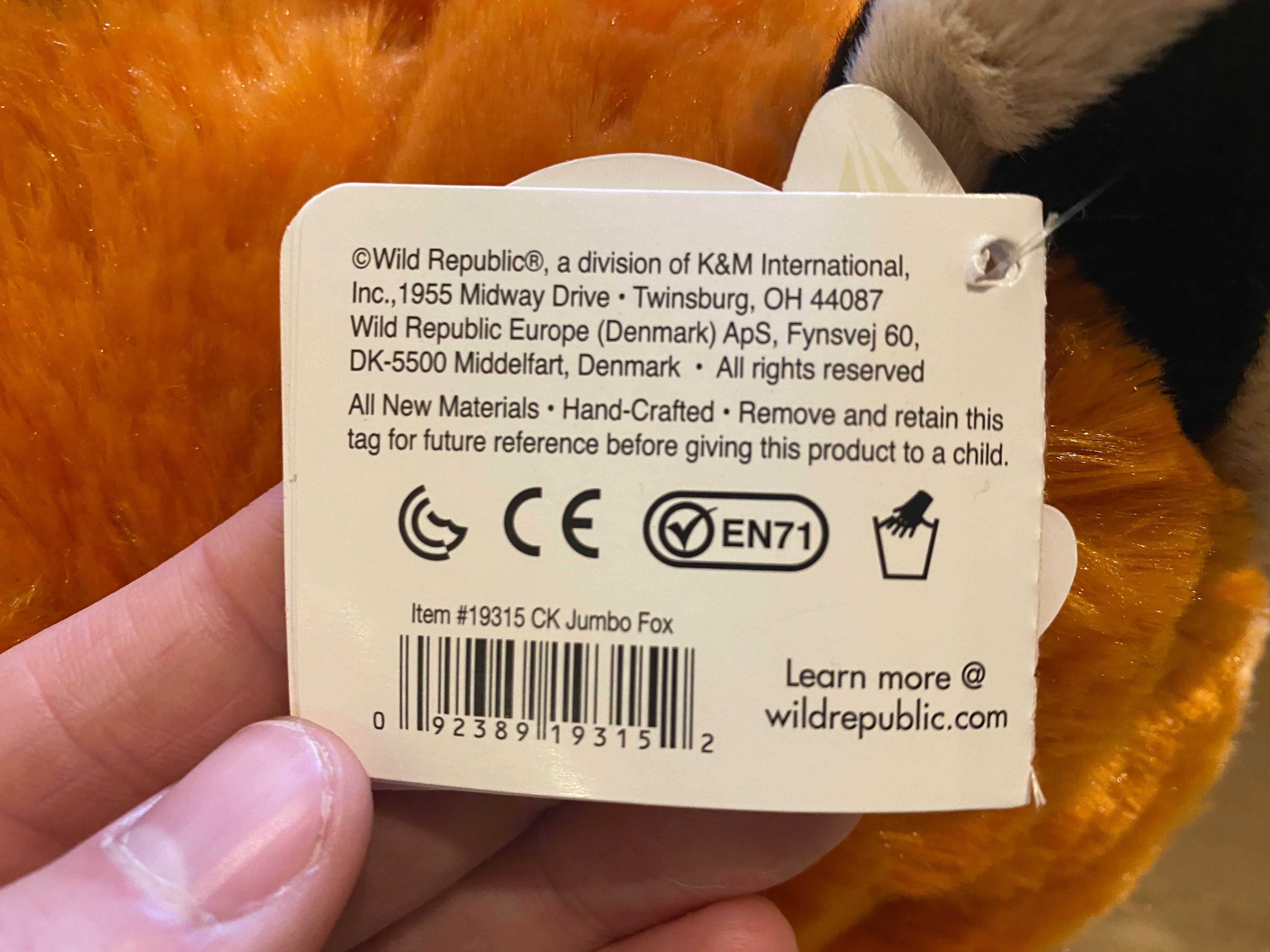 Peluche Zorro Rojo WILD REPUBLIC 2