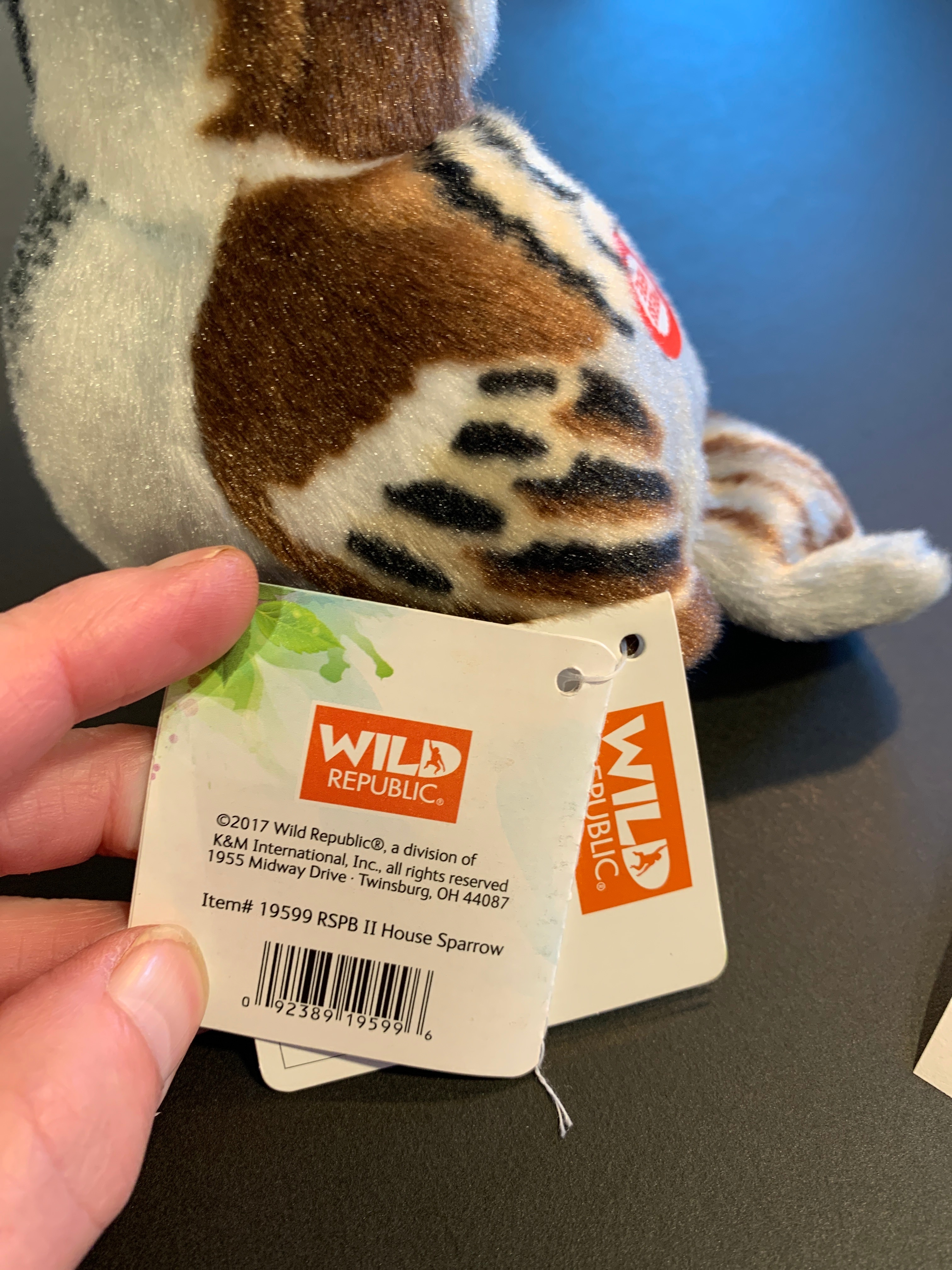 Peluche pájaro Gorrión WILD REPUBLIC 2