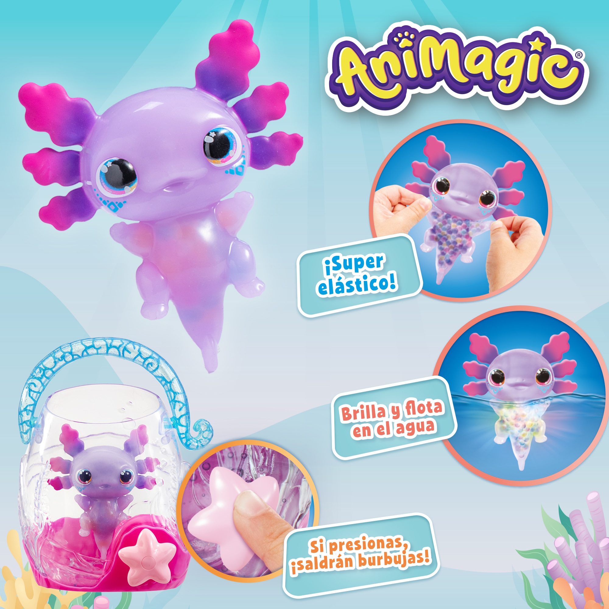 Peluche interactivo Axolotl con Aquarium Animagic 4