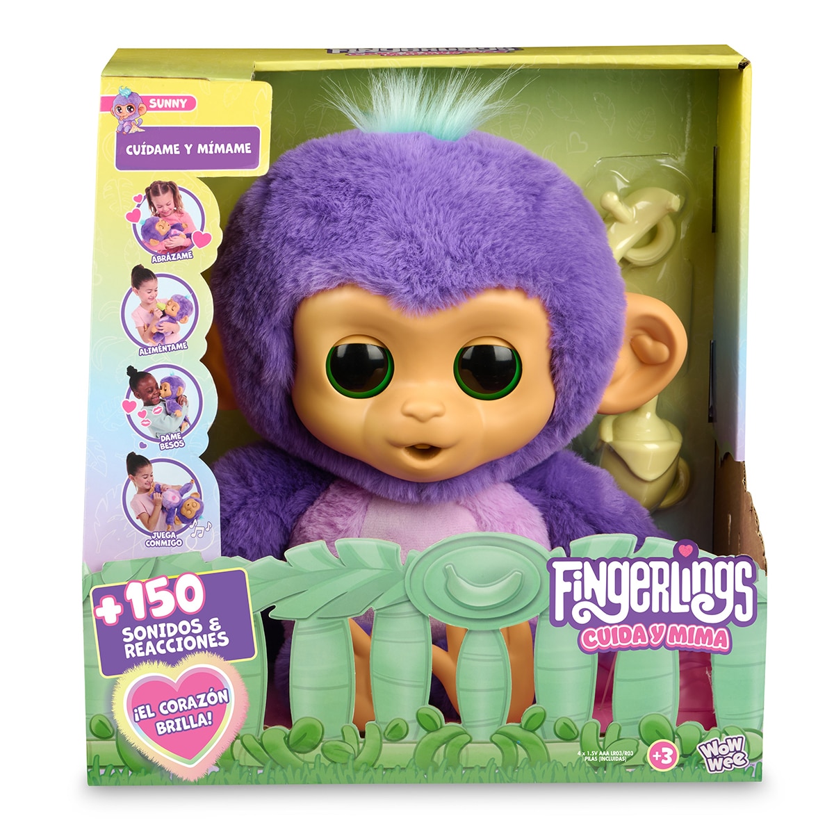 Fingerlings cuida y mima, un mono interactivo con más de 200 sonidos y reacciones 3