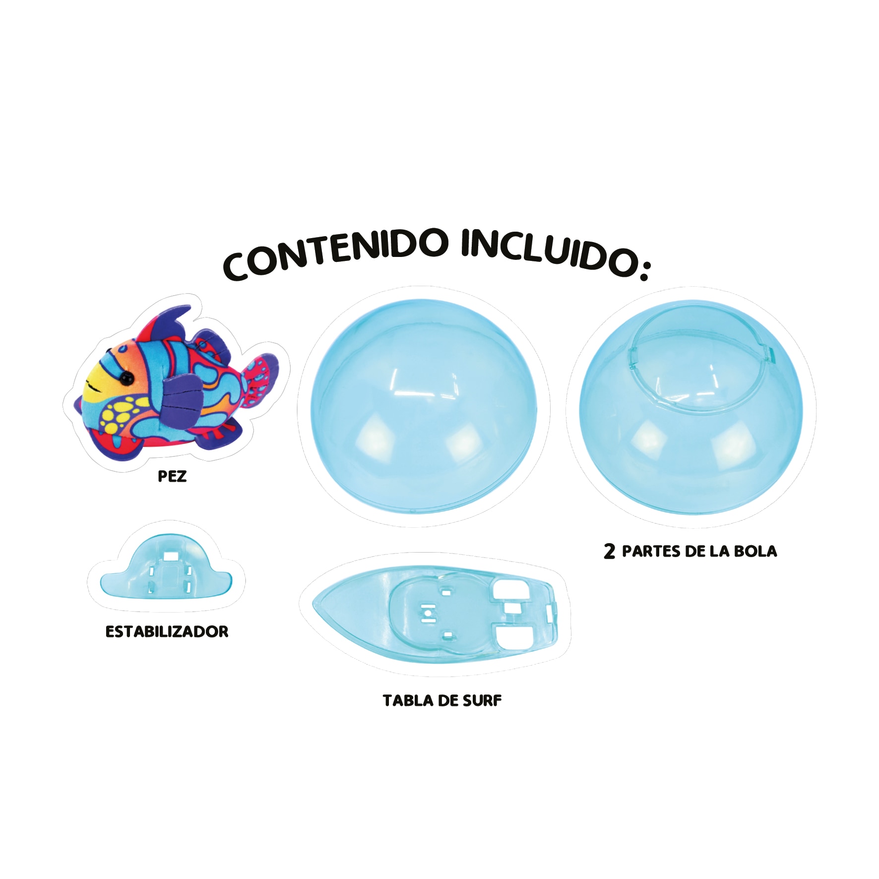 Acuario Set de pelota y tabla de surf con pez ZhuZhu 4