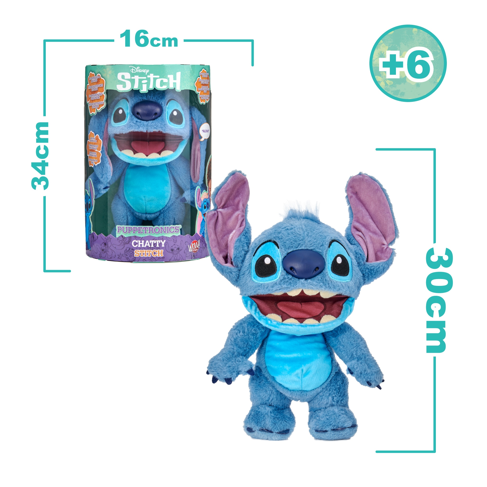 Peluche Eletrónico Disney Stitch: Puppetronics Chatty 4