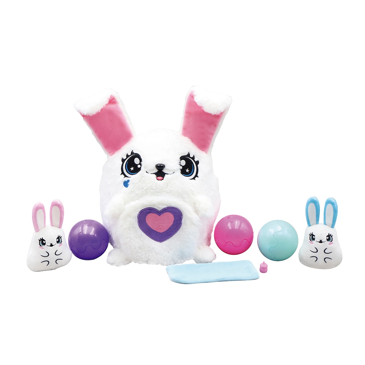 Bizak – Mama Bunny y sus bebes sorpresa, peluche interactivo con sorpresas en su barriguita.