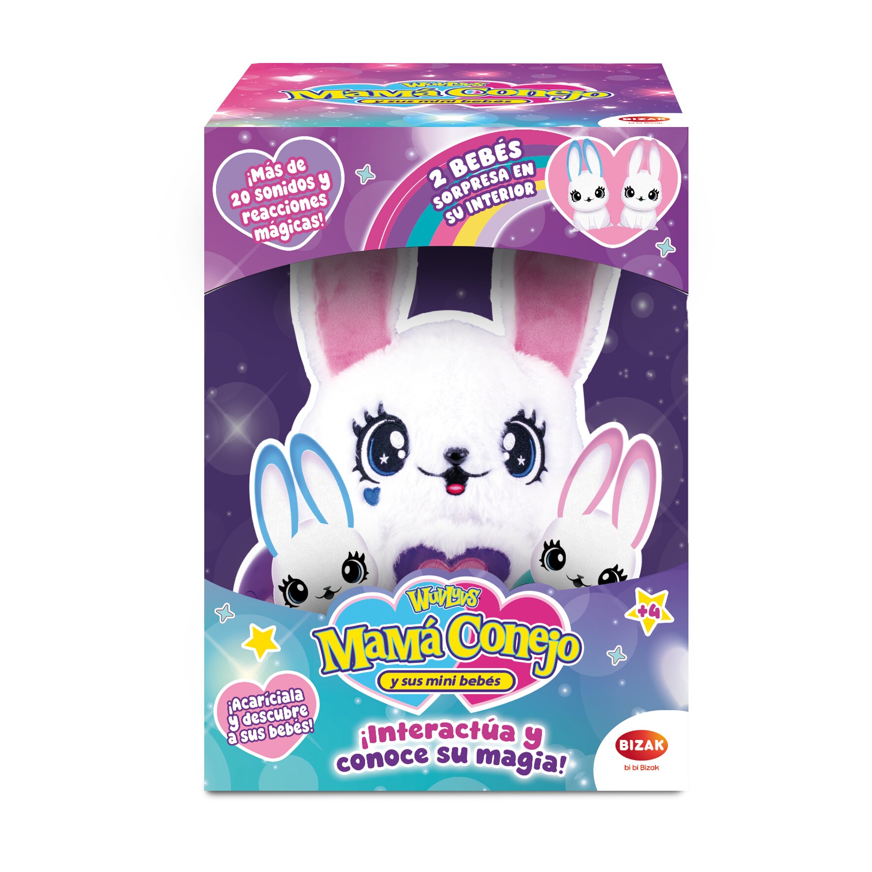 Mama Bunny y sus bebes sorpresa, peluche interactivo con sorpresas en su barriguita 6