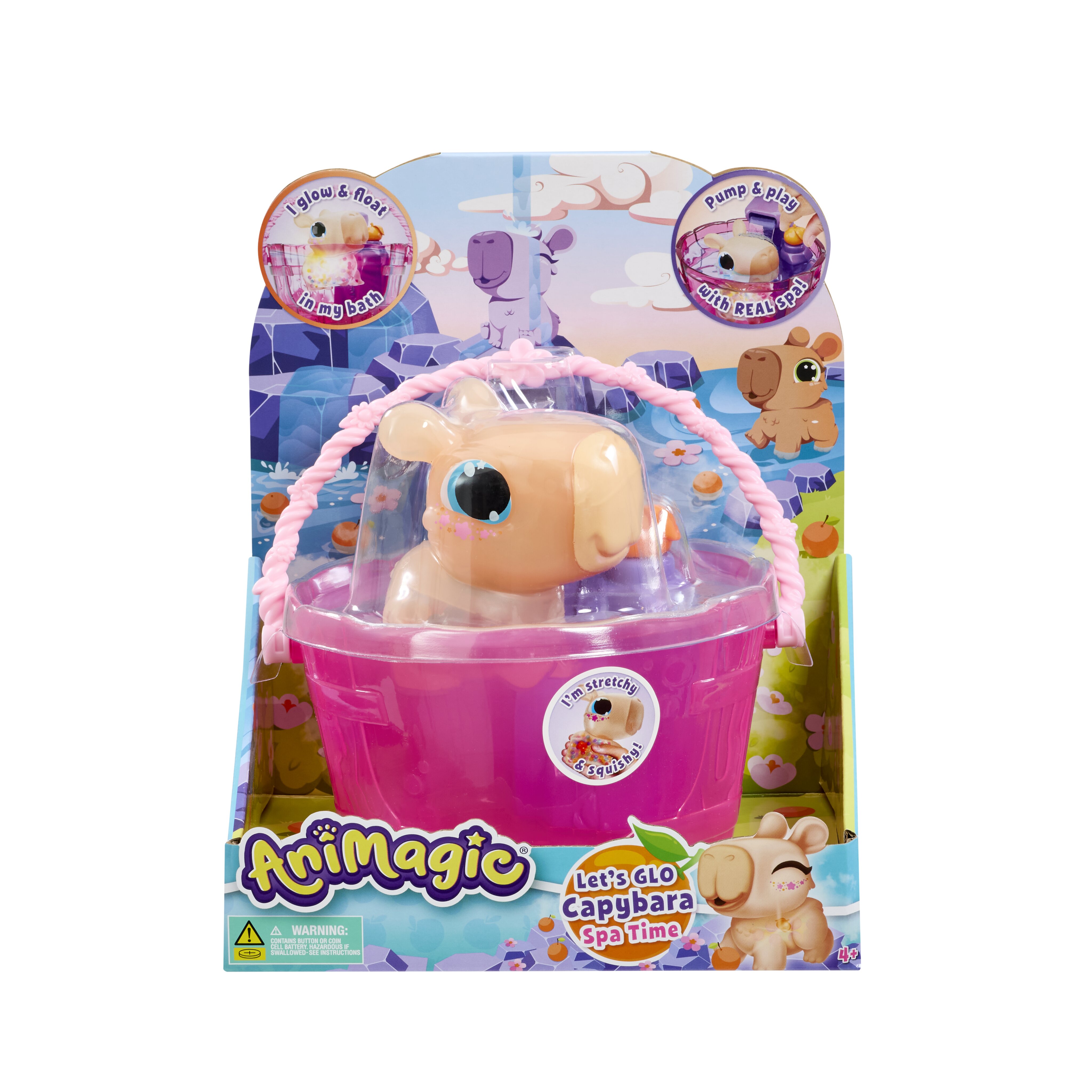 Animagic let's glo capibara de cuerpo blandito y spa con asa 5