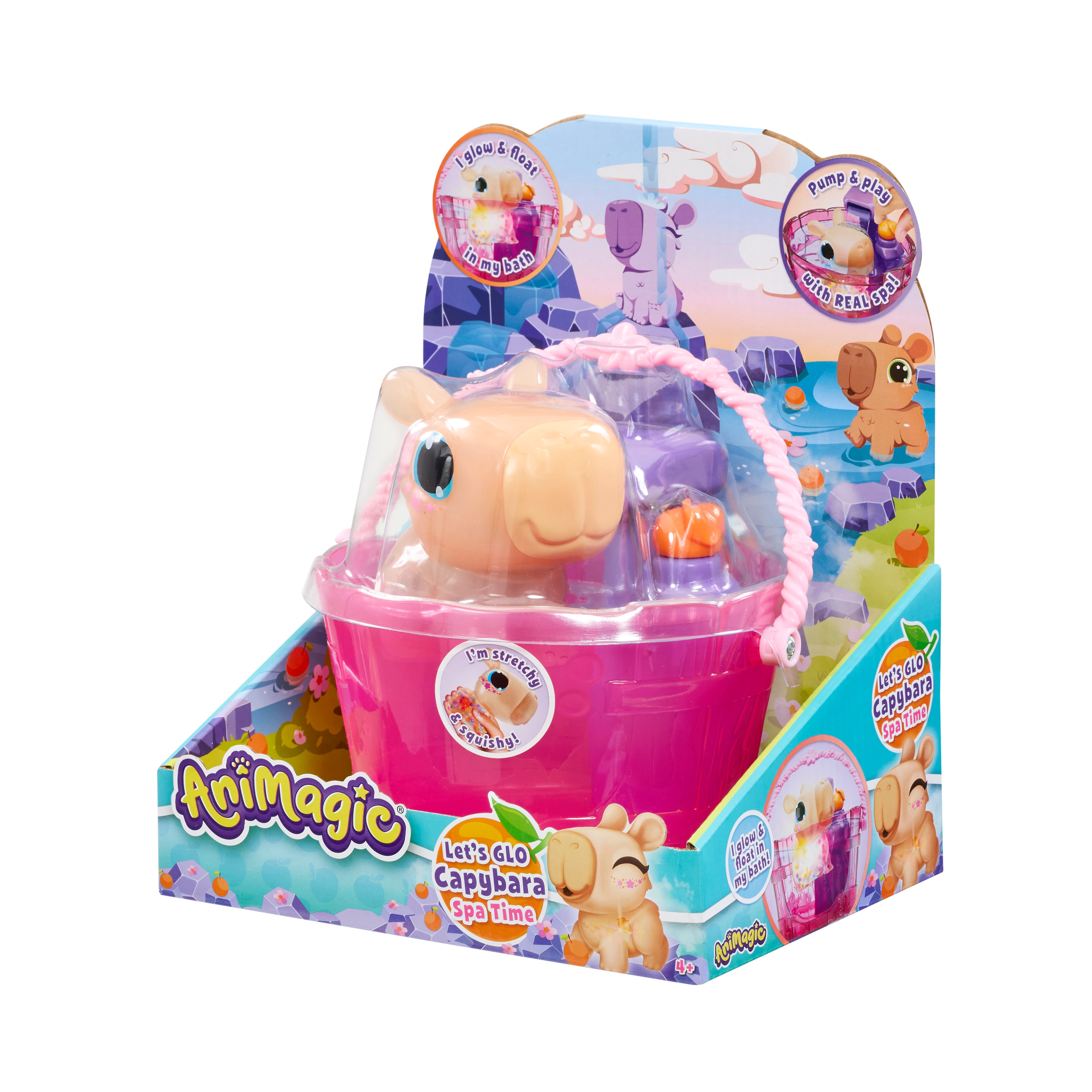 Animagic let's glo capibara de cuerpo blandito y spa con asa 6