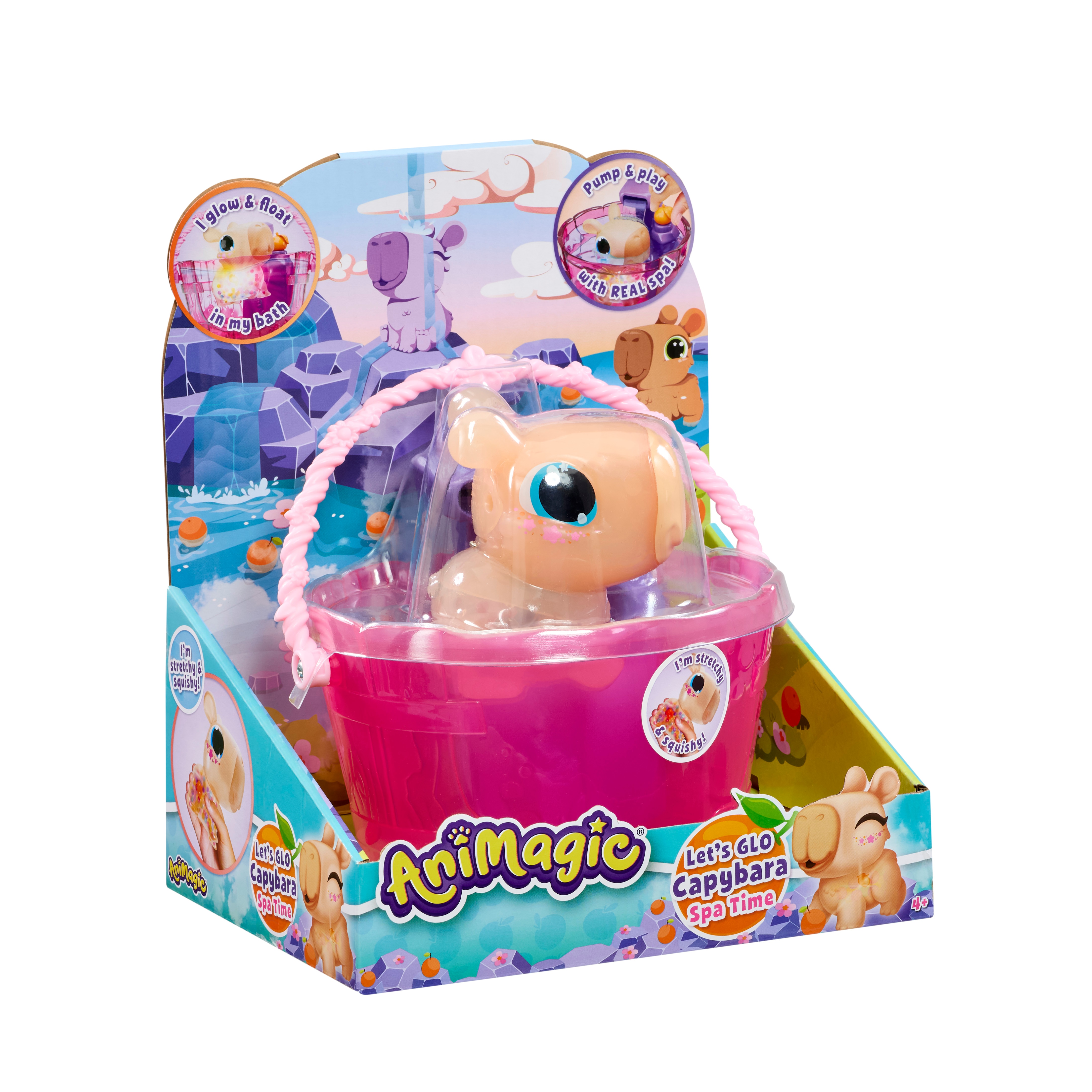 Animagic let's glo capibara de cuerpo blandito y spa con asa 7